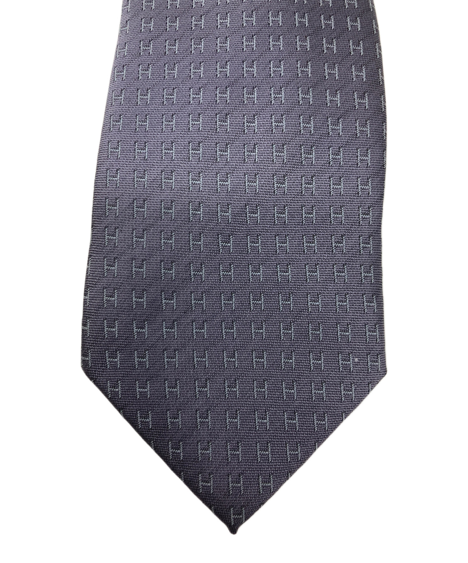 中古・古着通販】HERMES (エルメス) ファソネ H シルクネクタイ グレー