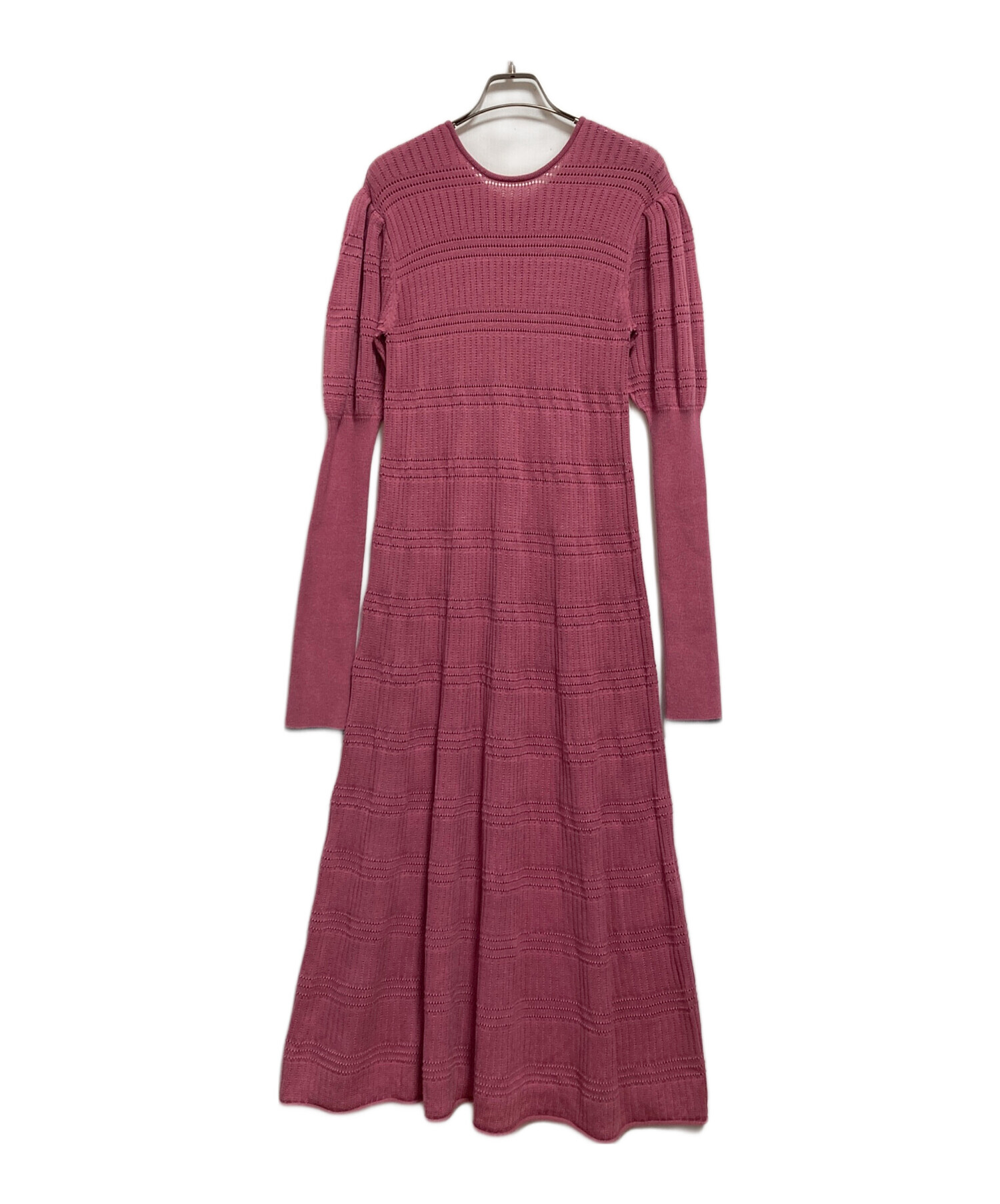 中古・古着通販】Ameri (アメリ) 2WAY PUFF SLEEVE PATTERN KNIT DRESS