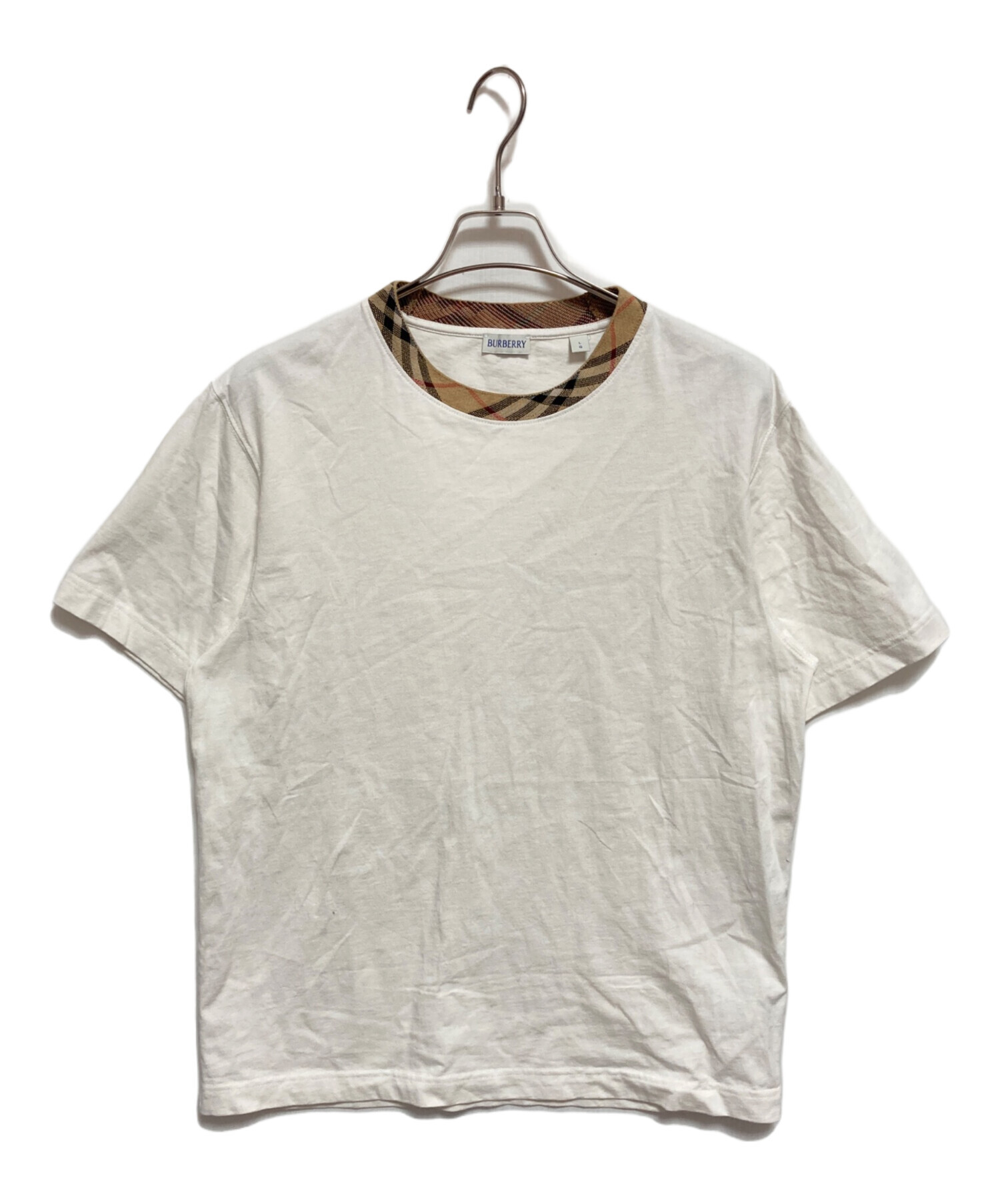 中古・古着通販】BURBERRY (バーバリー) ノバチェックトリムコットンT