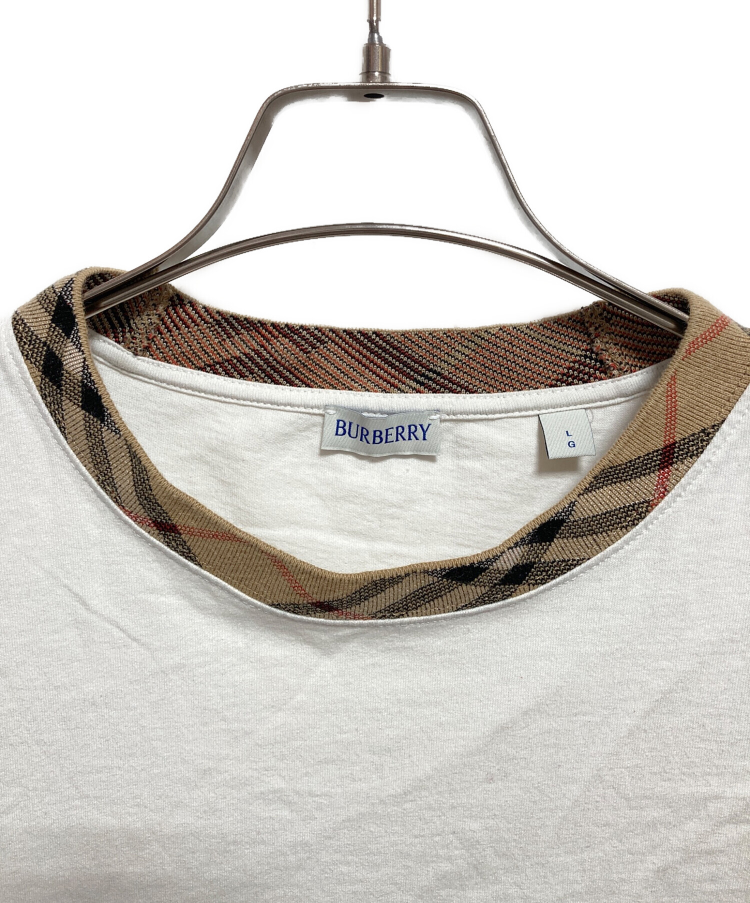 中古・古着通販】BURBERRY (バーバリー) ノバチェックトリムコットンT