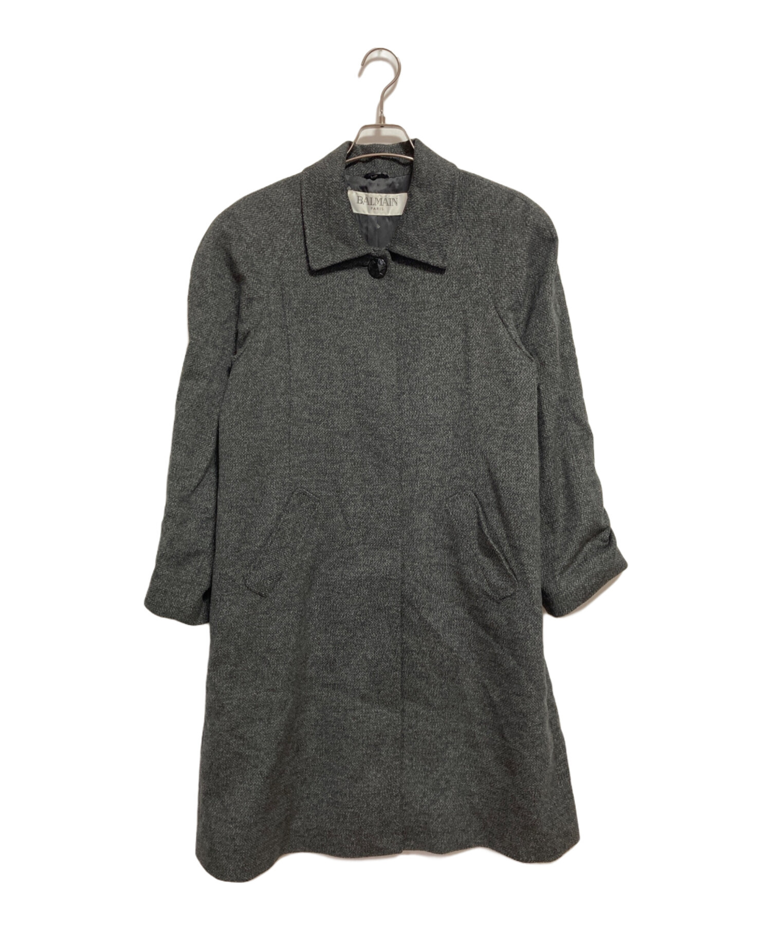 中古・古着通販】BALMAIN (バルマン) ロングコート グレー サイズ:9
