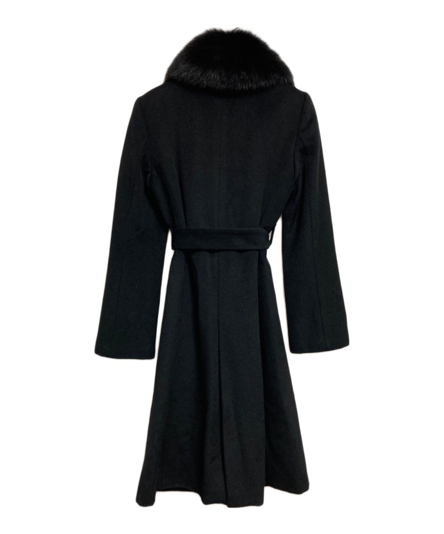 ピンキー&ダイアン ブルー フォックスファー 黒 コート アンゴラ混 中古・古着通販】Pinky & Dianne (ピンキーアンドダイアン) ブルー