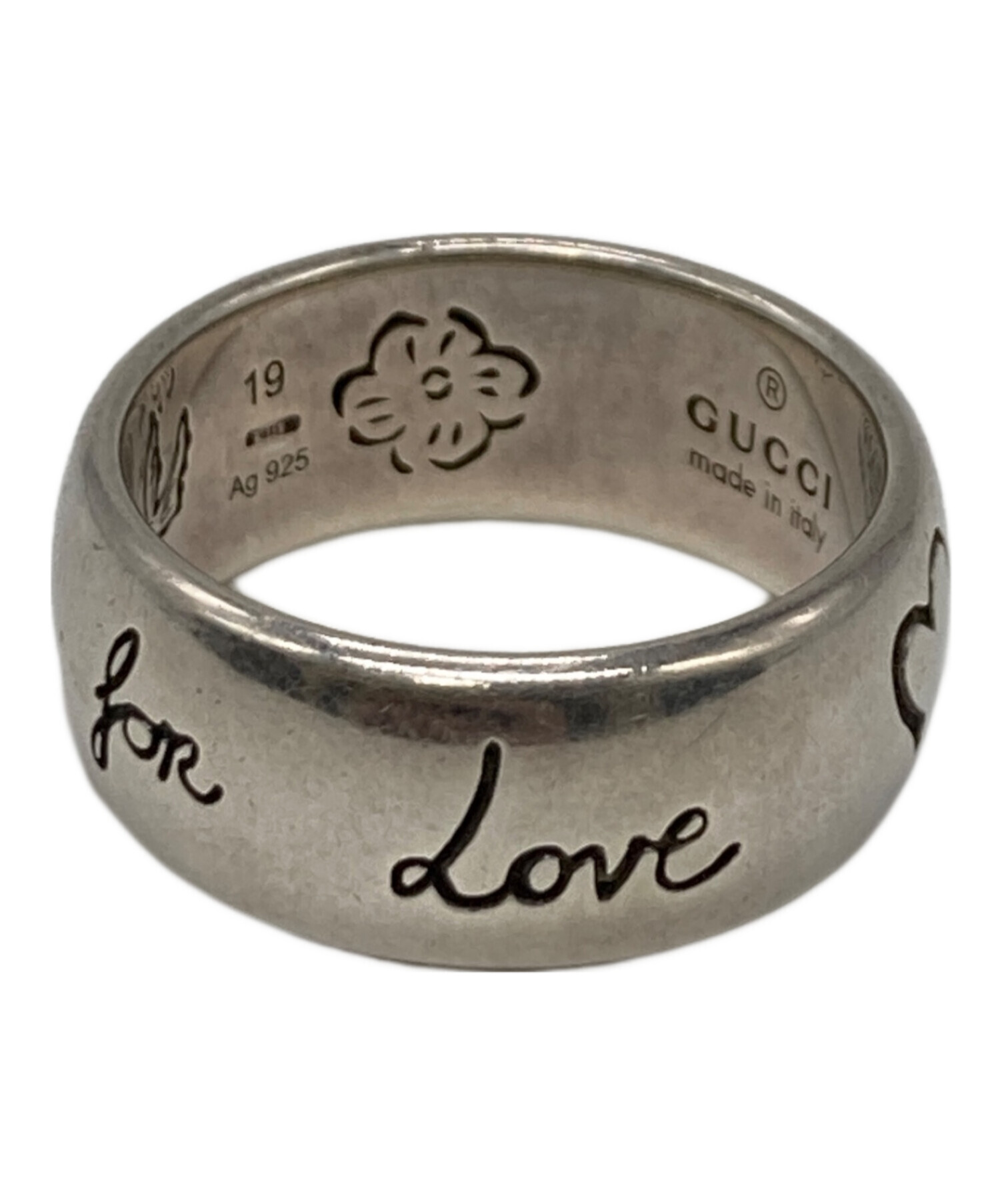 中古・古着通販】GUCCI (グッチ) ブラインドフォーラブリング シルバー