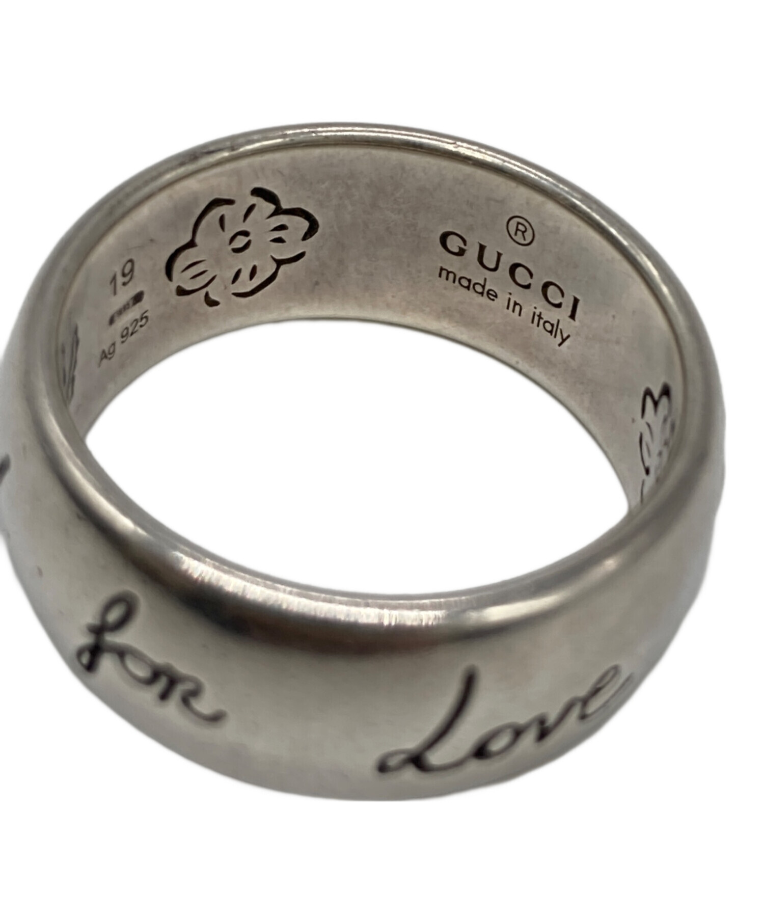 中古・古着通販】GUCCI (グッチ) ブラインドフォーラブリング シルバー