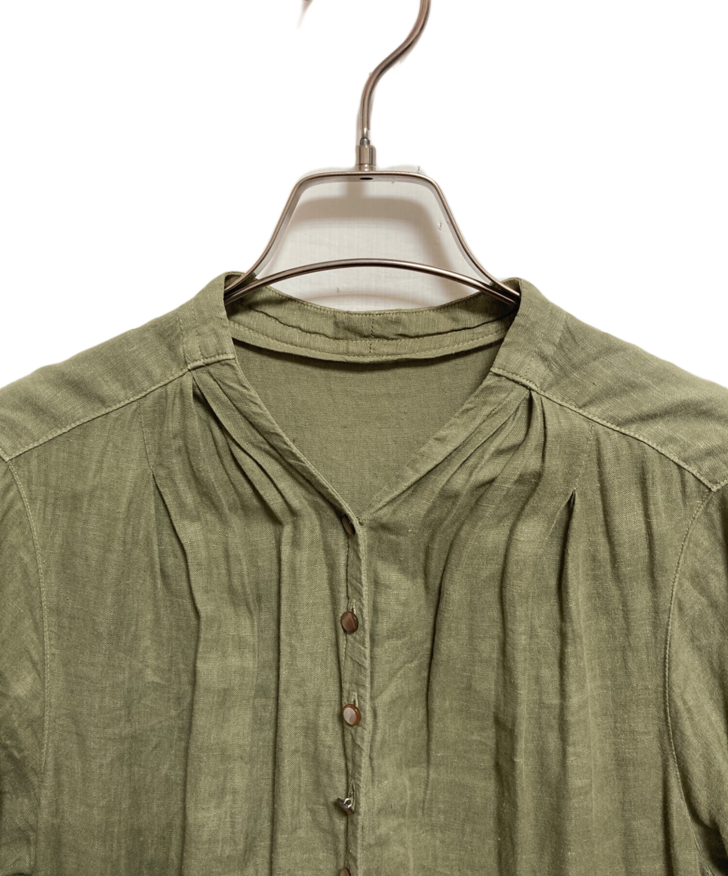 nest Robe リネンワンピース グリーン 中古・古着通販】nest Robe (ネストローブ) リネンワンピース グリーン