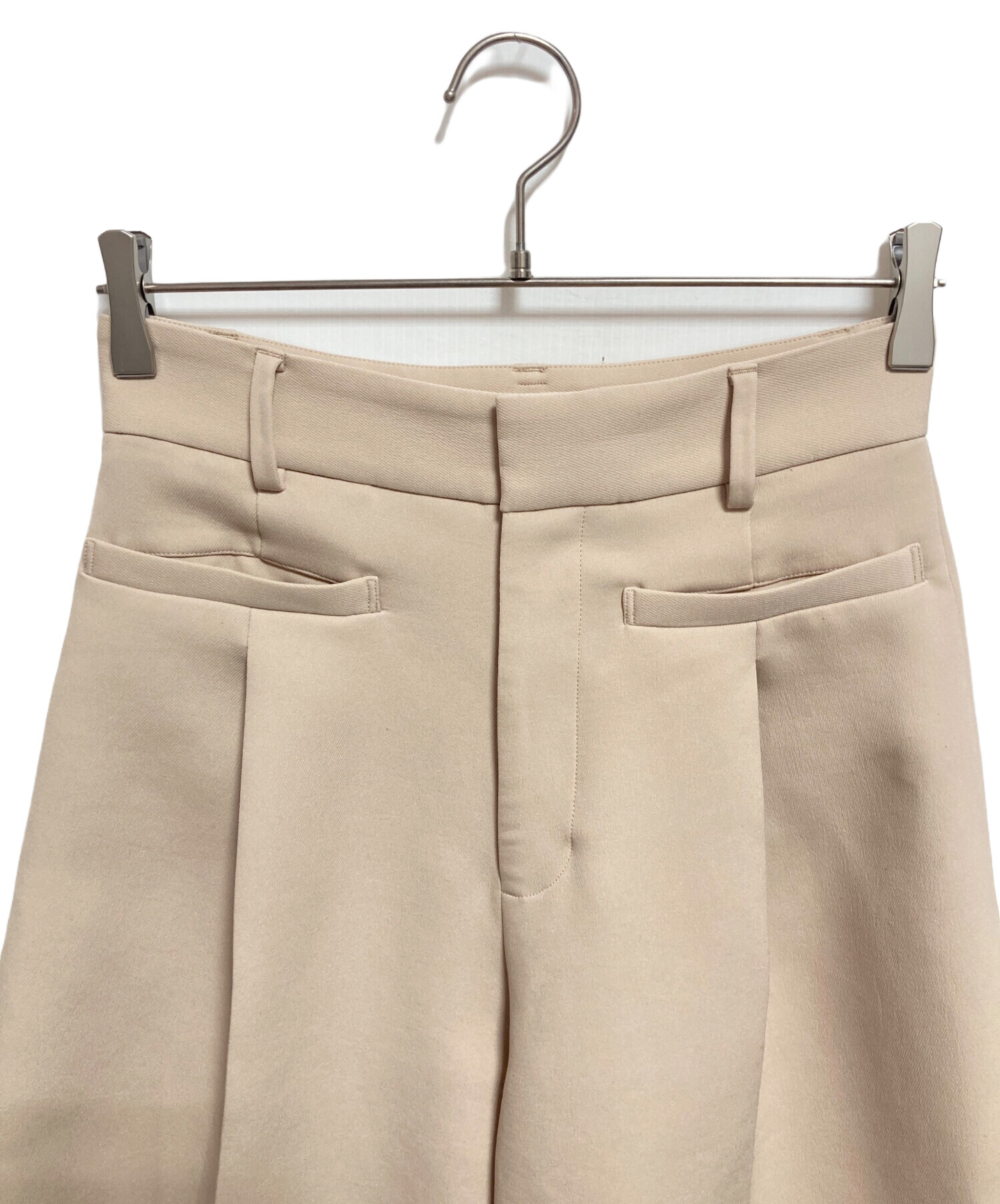 COLUMN コラム パンツ（その他） L ベージュ 【古着】【中古】【送料無料】 中古・古着通販】COLUMN (コラム) タックワイドパンツ ベージュ サイズ