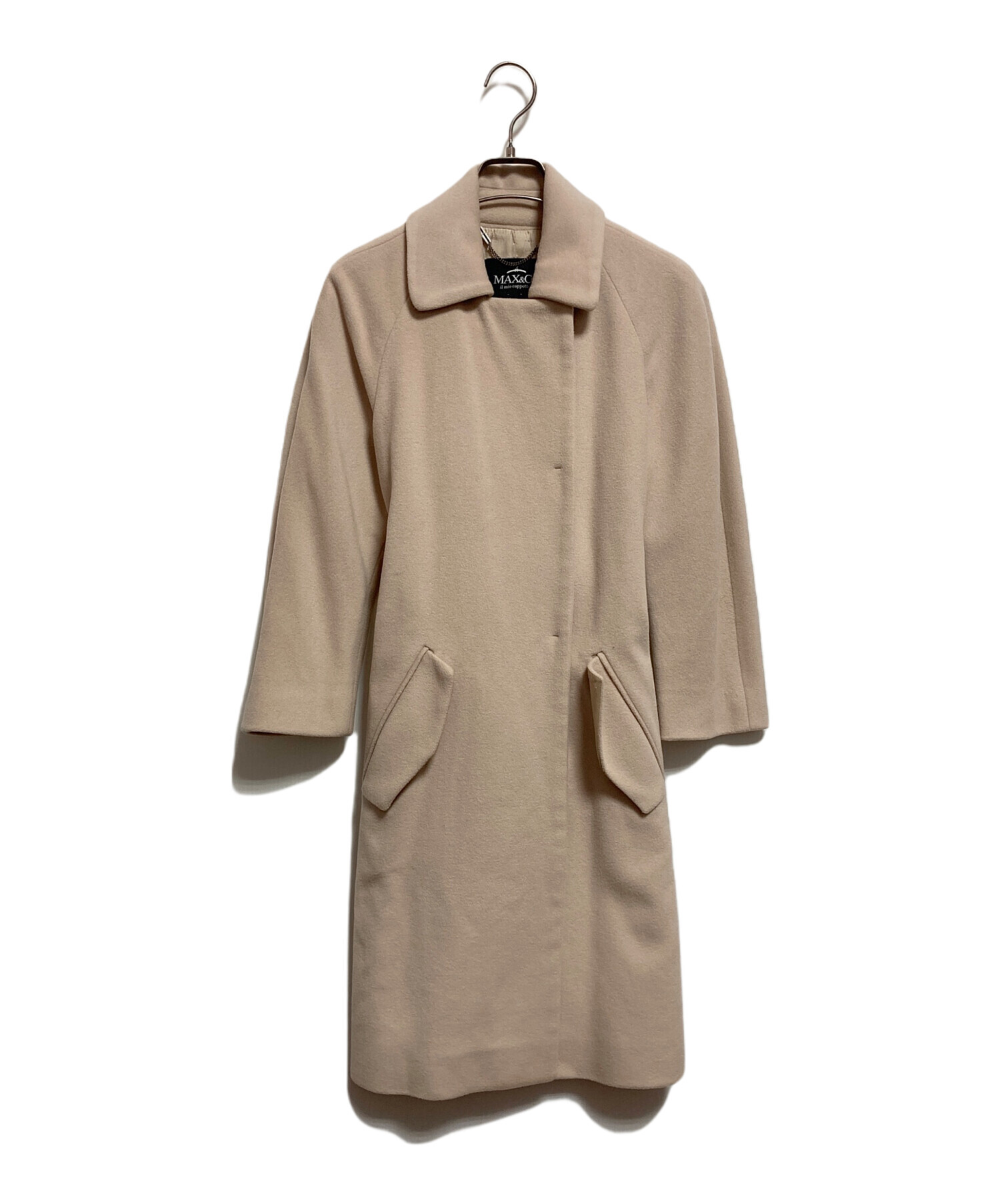 【タグ付き未使用】MAX&CO. ロングコート ベージュ サイズ40 中古・古着通販】MAX&Co. (マックスアンドコー) ウールコート ベージュ