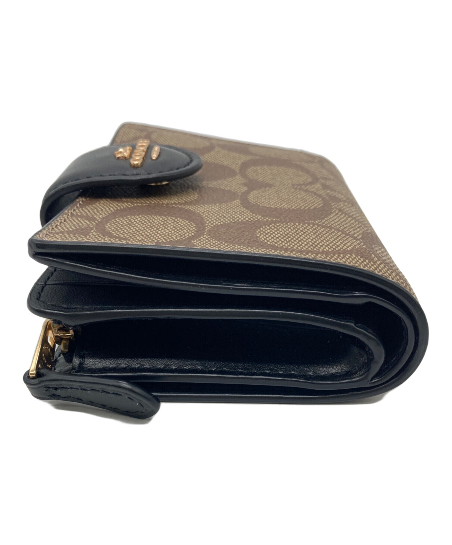 中古・古着通販】COACH (コーチ) 2つ折り財布 ベージュ｜ブランド
