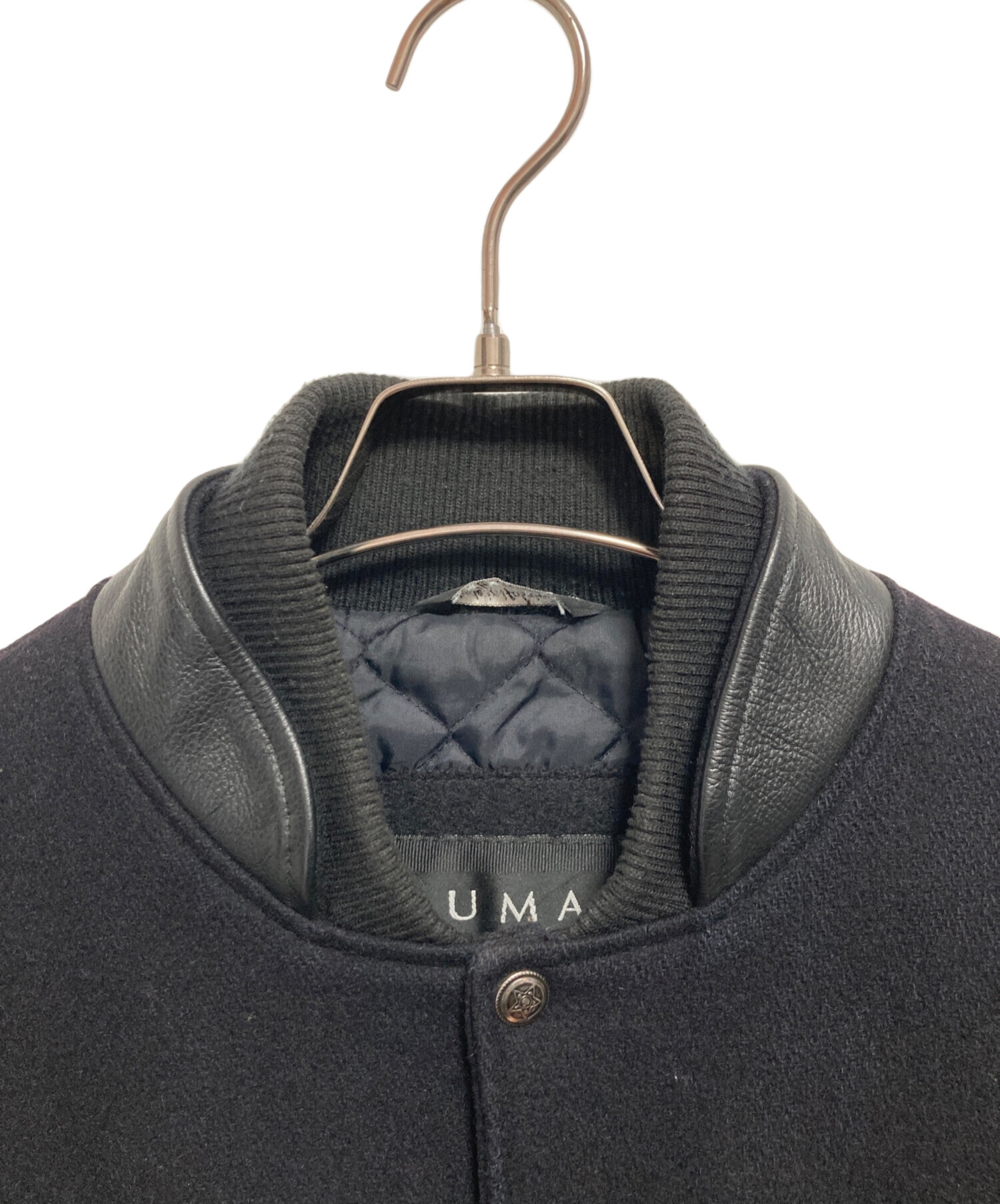 中古・古着通販】SUMAC (スマック) レザースリーブスタジャン ブラック