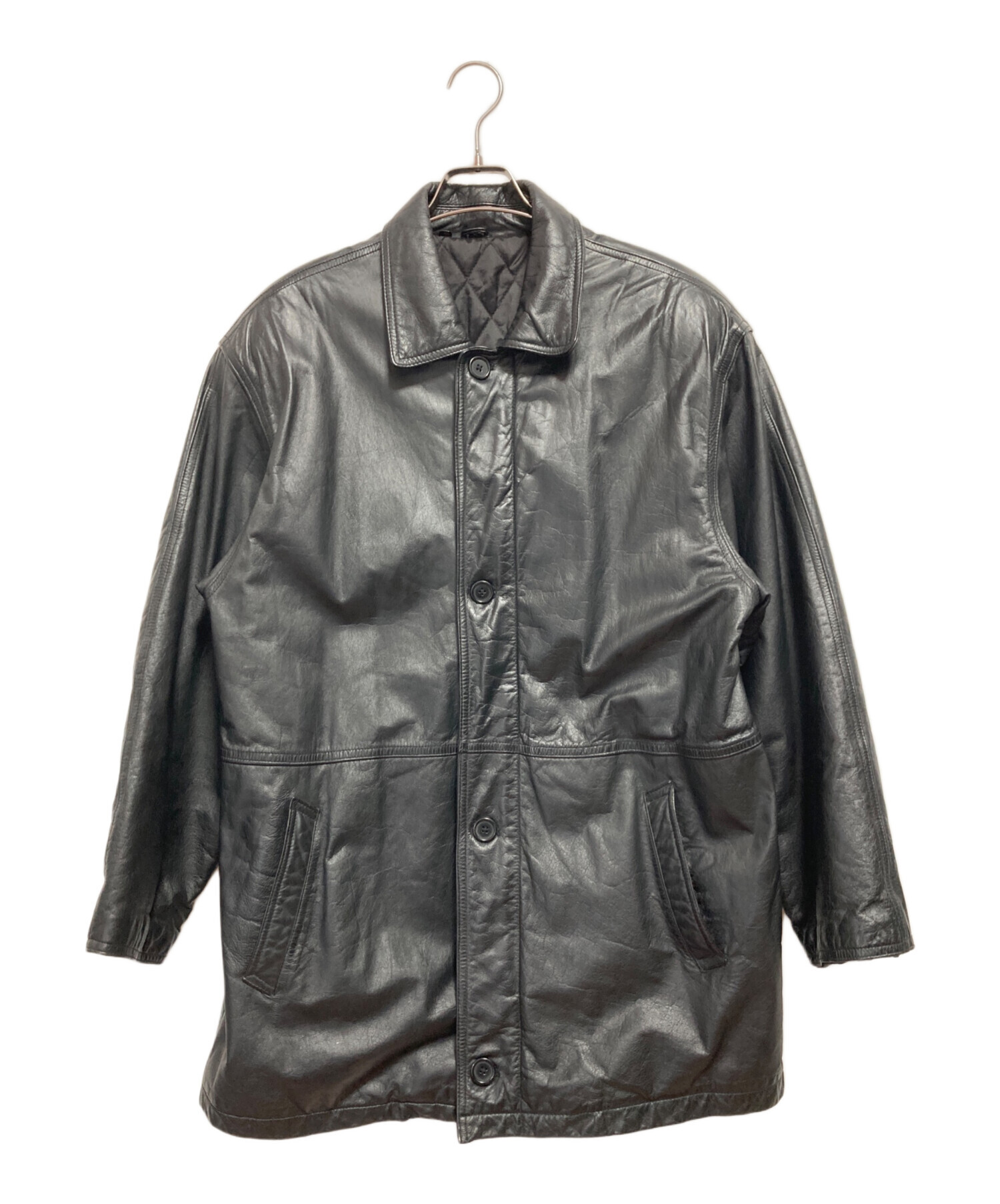 中古・古着通販】USED (ユーズド) レザージャケット ブラック サイズ:L