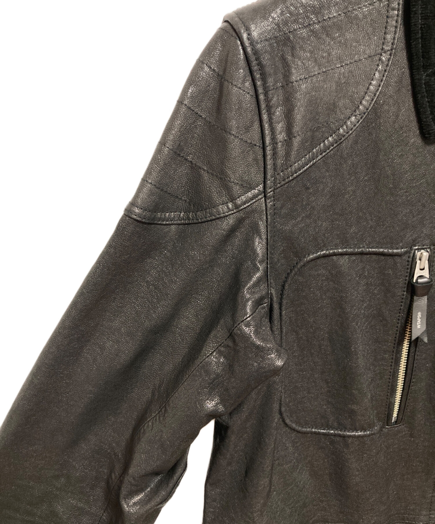 中古・古着通販】WTAPS (ダブルタップス) コーデュロイ襟切替レザー