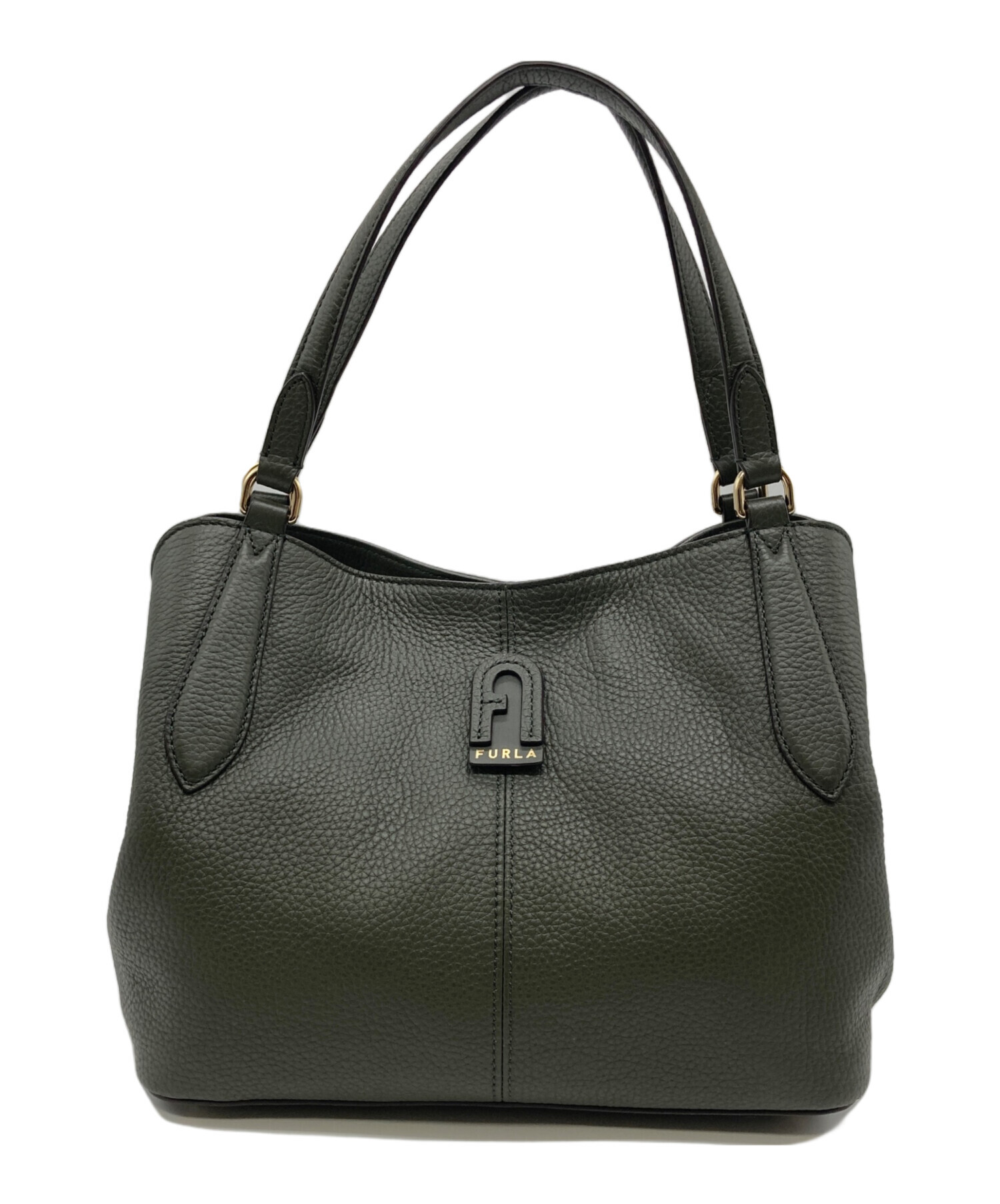 【最終値下げ】FURLA フルラ ダフネ ハンドバッグ 2way ショルダー 中古・古着通販】FURLA (フルラ) ダフネ2WAYショルダーバッグ グリーン