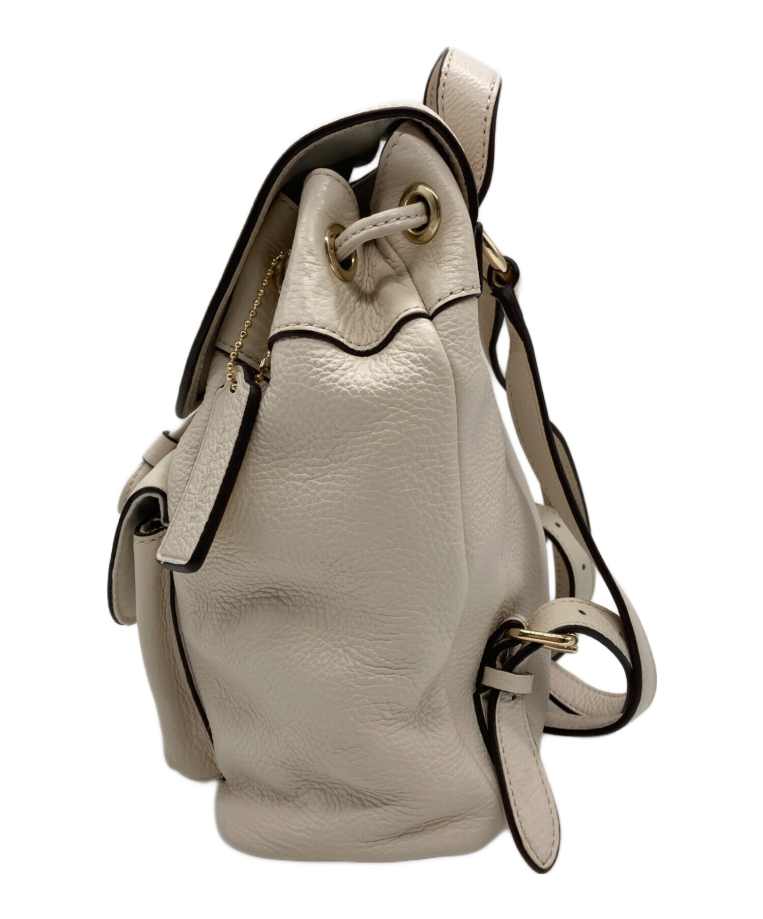 中古・古着通販】COACH (コーチ) レザーミニリュック アイボリー 