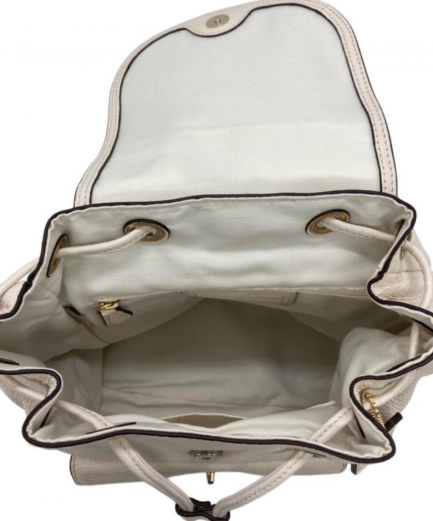 中古・古着通販】COACH (コーチ) レザーミニリュック アイボリー
