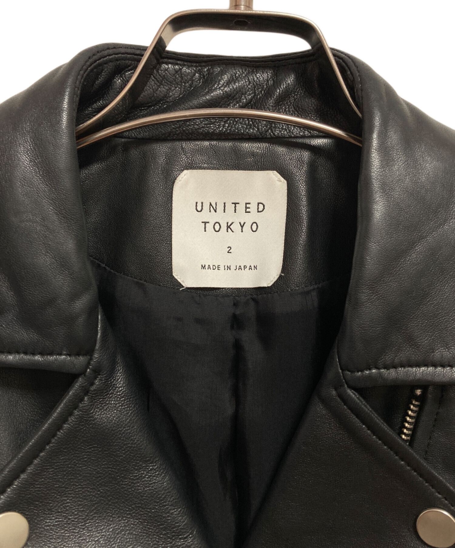 未使用タグ付 UNITEDTOKYO 羊革ダブルライダースジャケット黒サイズ3 中古・古着通販】UNITED TOKYO (ユナイテッドトーキョー) ダブル