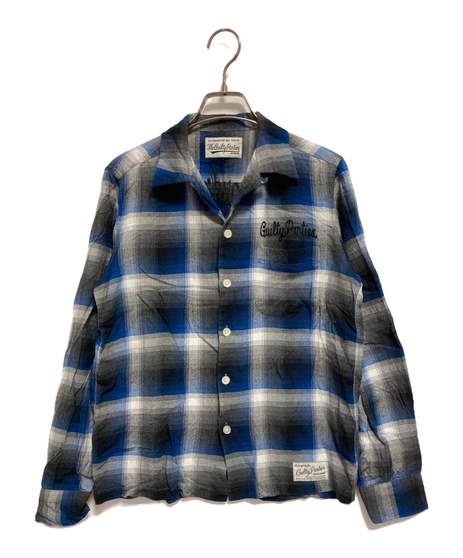 24SSワコマリアwackomariaオンブレチェックシャツBLUE/L 中古・古着通販】WACKO MARIA (ワコマリア) オンブレチェックシャツ