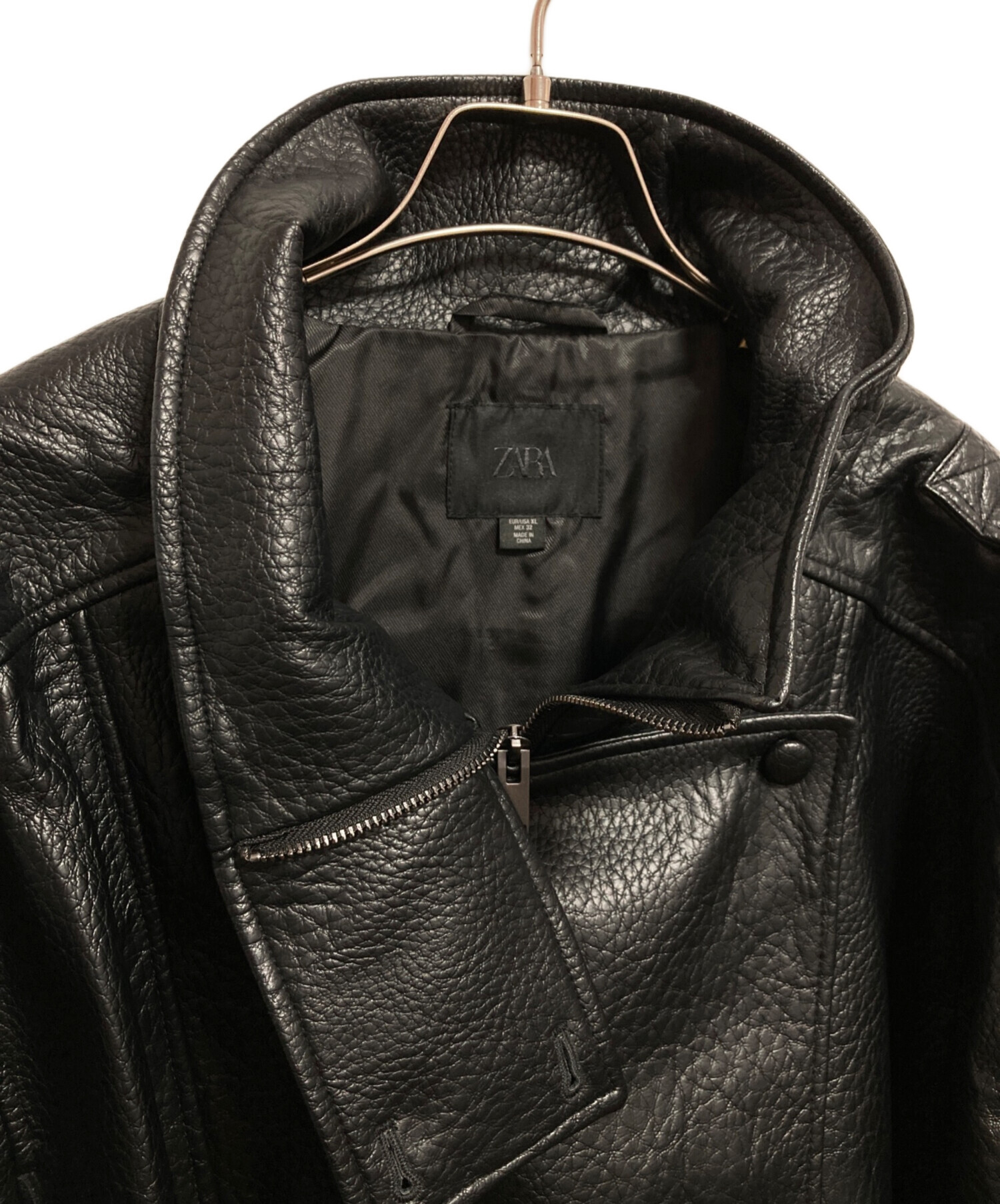 中古・古着通販】ZARA (ザラ) フェイクレザージャケット ブラック