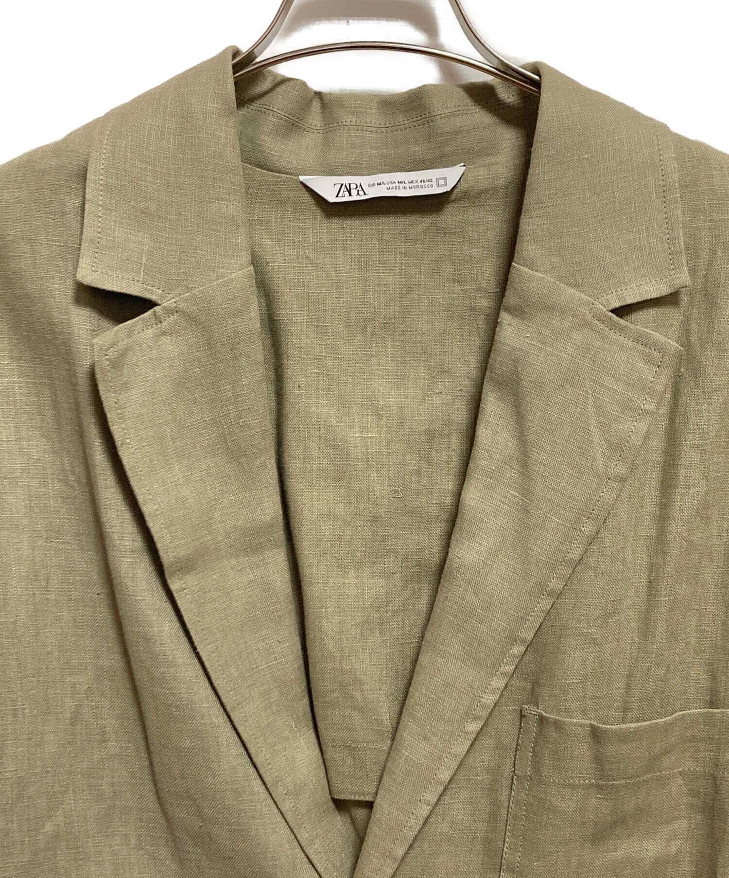 中古・古着通販】ZARA (ザラ) 3Bテーラードリネンジャケット ベージュ