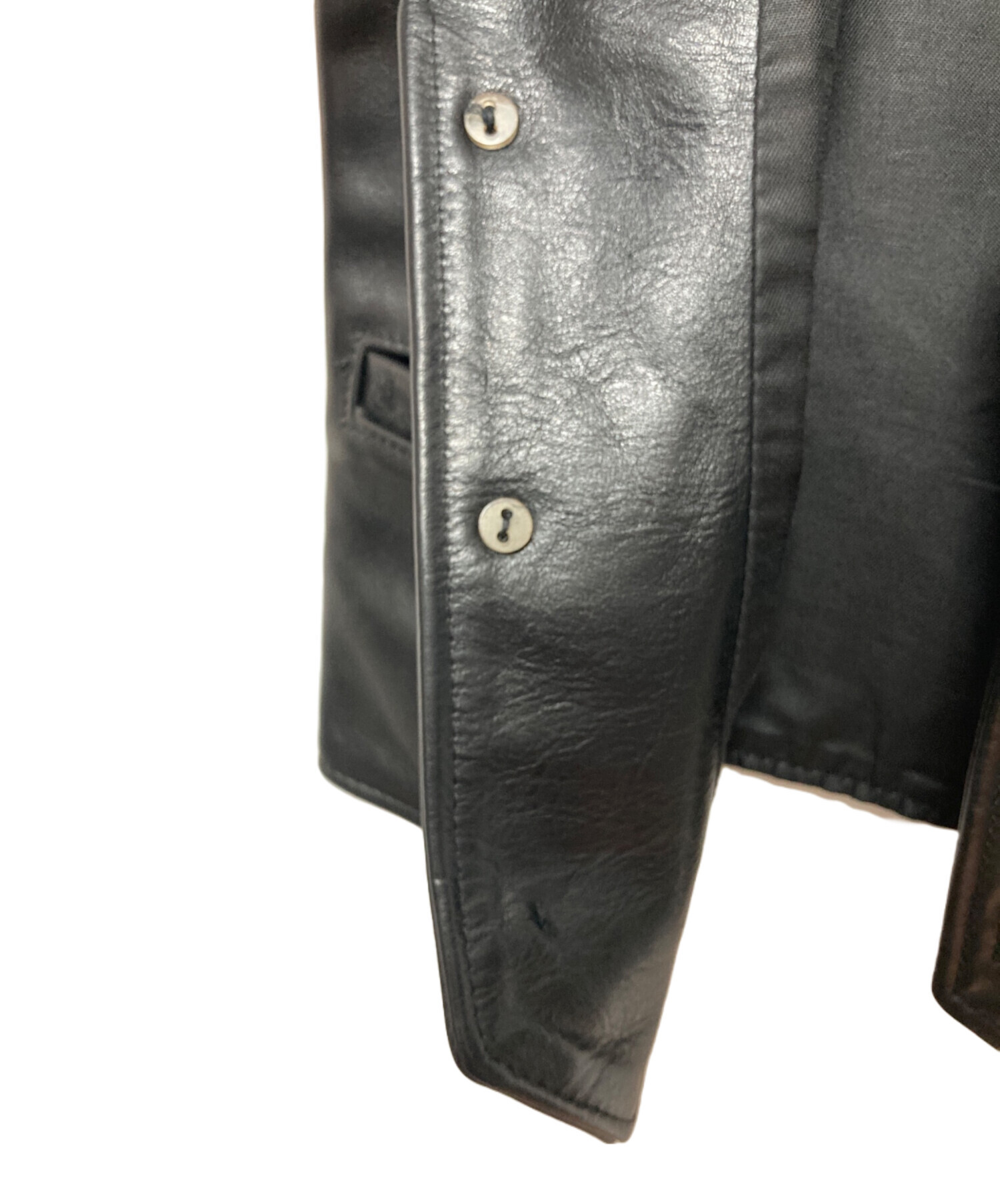 中古・古着通販】VANSON (バンソン) レザーベスト ブラック サイズ:34