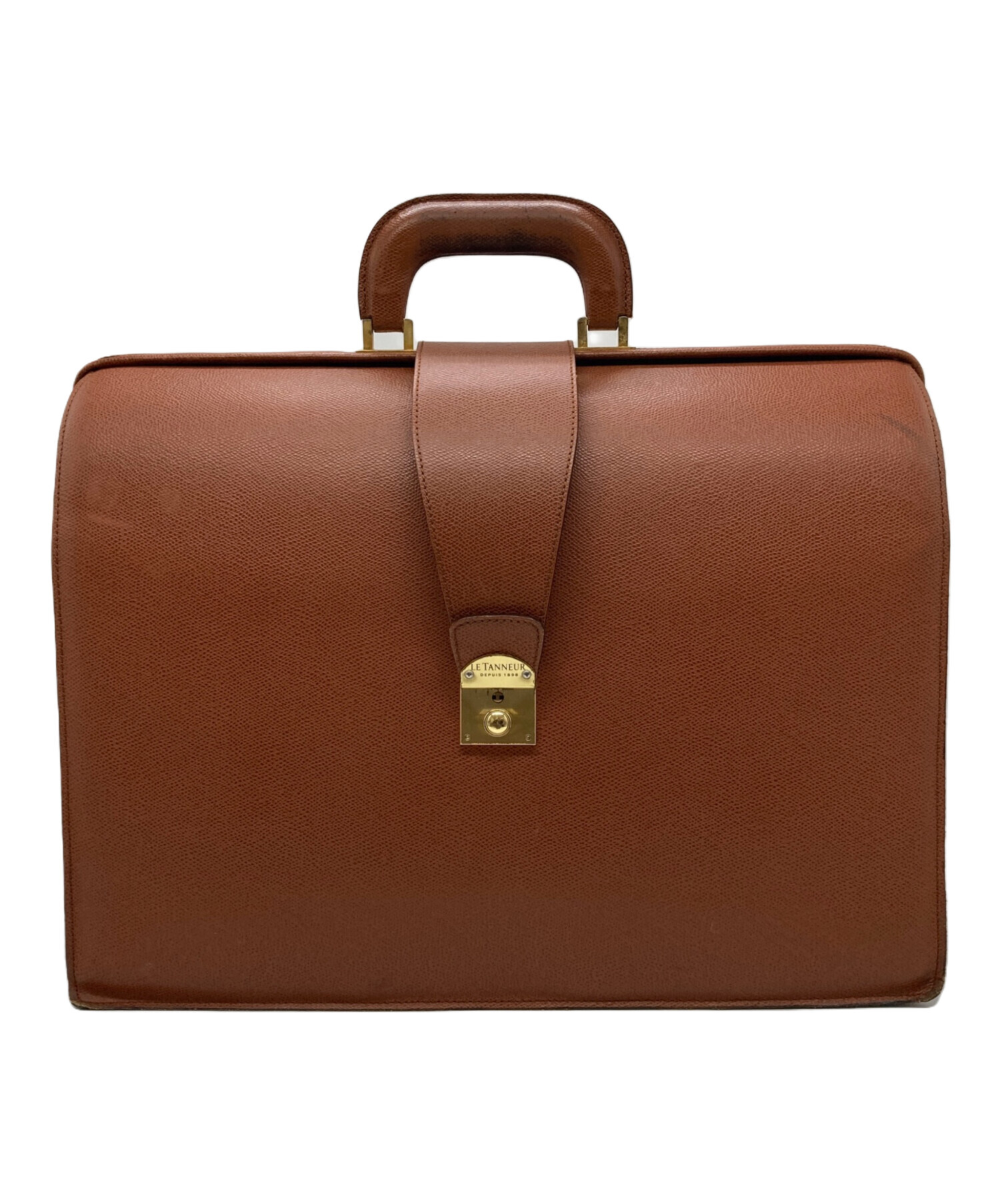 LE TANNEUR ルタヌア ダレスバッグ ブリーフケース シボ革 中古・古着通販】LE TANNEUR (ルタヌア) ダレスバッグ ブラウン