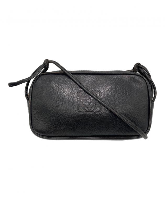 ロエベ LOEWE アナグラム ショルダーバッグ バッグ レザー レディース ブラック系 【中古】 中古・古着通販】LOEWE (ロエベ) アナグラムミニショルダーバッグ