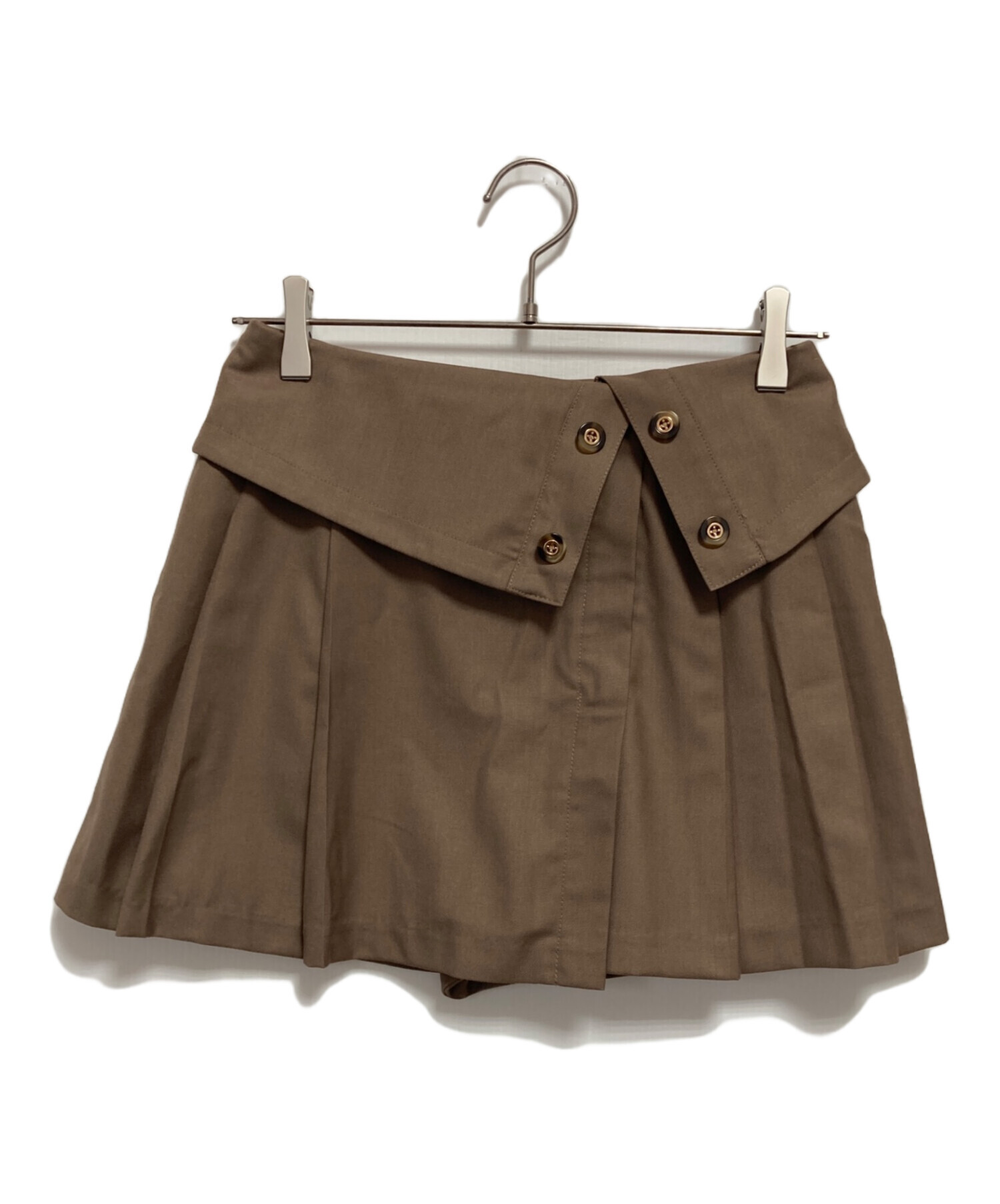 her lip to Flared Cargo Mini Skirt ベージュ 中古・古着通販】Her lip to (ハーリップトゥ) Pleated Mini Skort