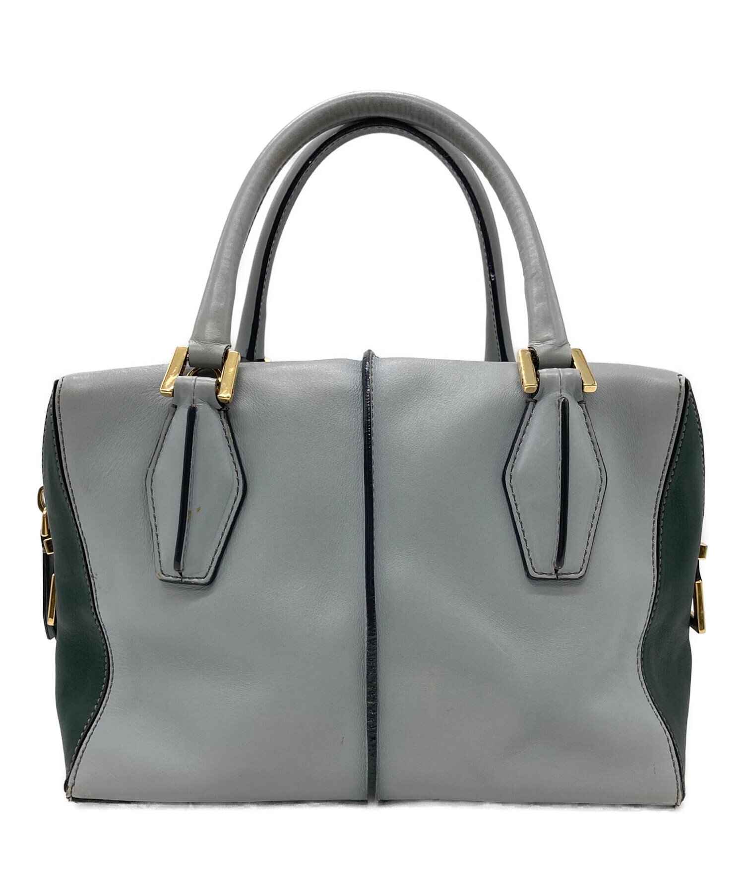 中古・古着通販】TOD'S (トッズ) Dキューブ2WAYバッグ ブルー×グリーン