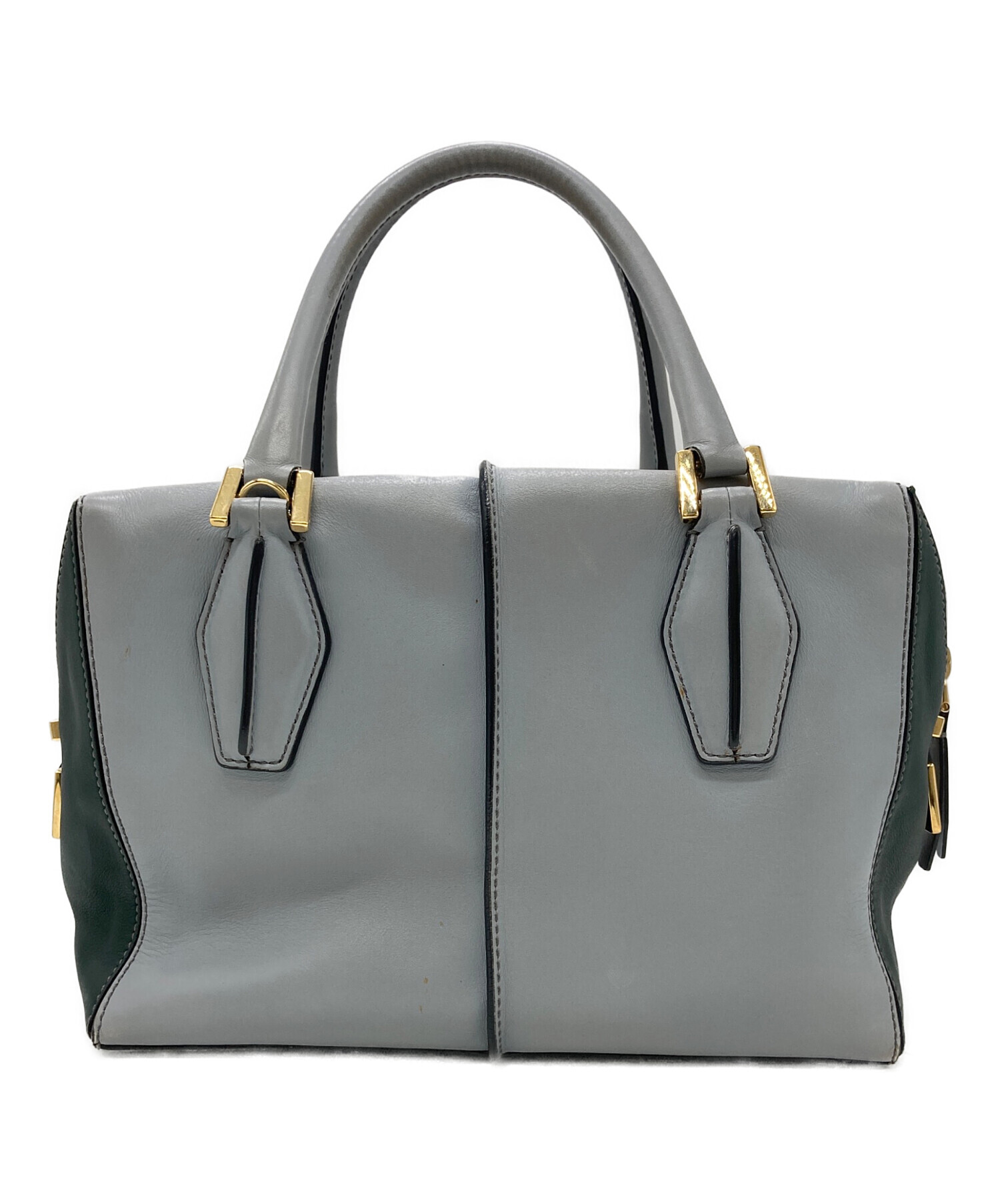 トッズTOD'SバッググレージュハンドバッグショルダーバッグDキューブ 中古・古着通販】TOD'S (トッズ) Dキューブ2WAYバッグ ブルー×グリーン