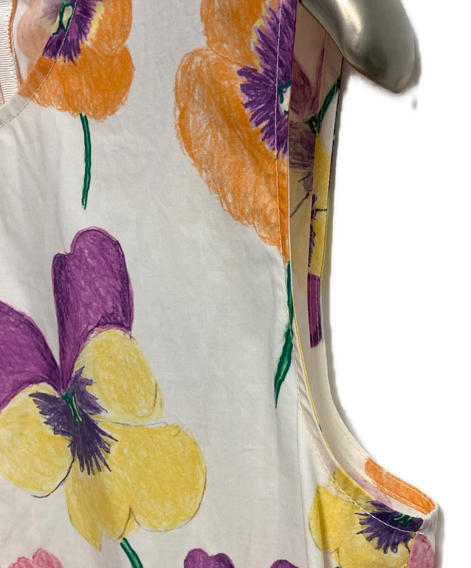 中古・古着通販】MARNI (マルニ) 花柄ワンピース ホワイト×パープル