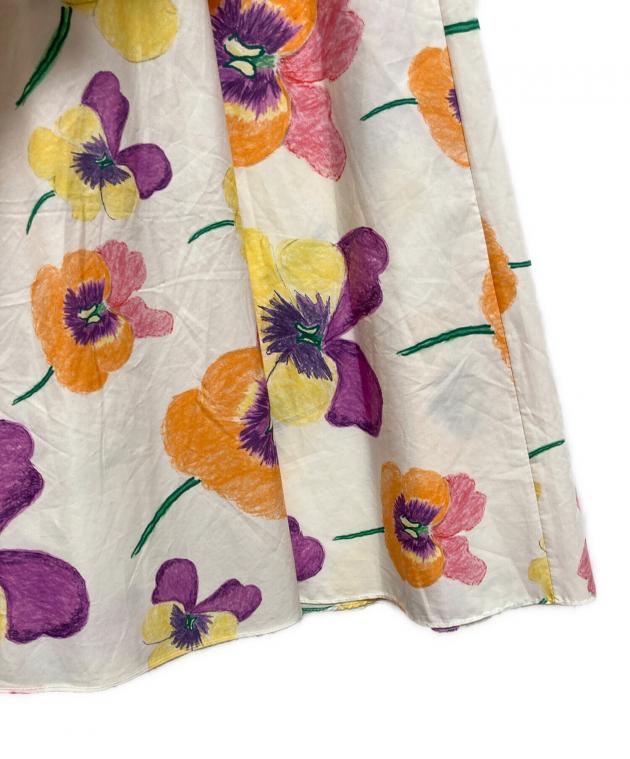 中古・古着通販】MARNI (マルニ) 花柄ワンピース ホワイト×パープル