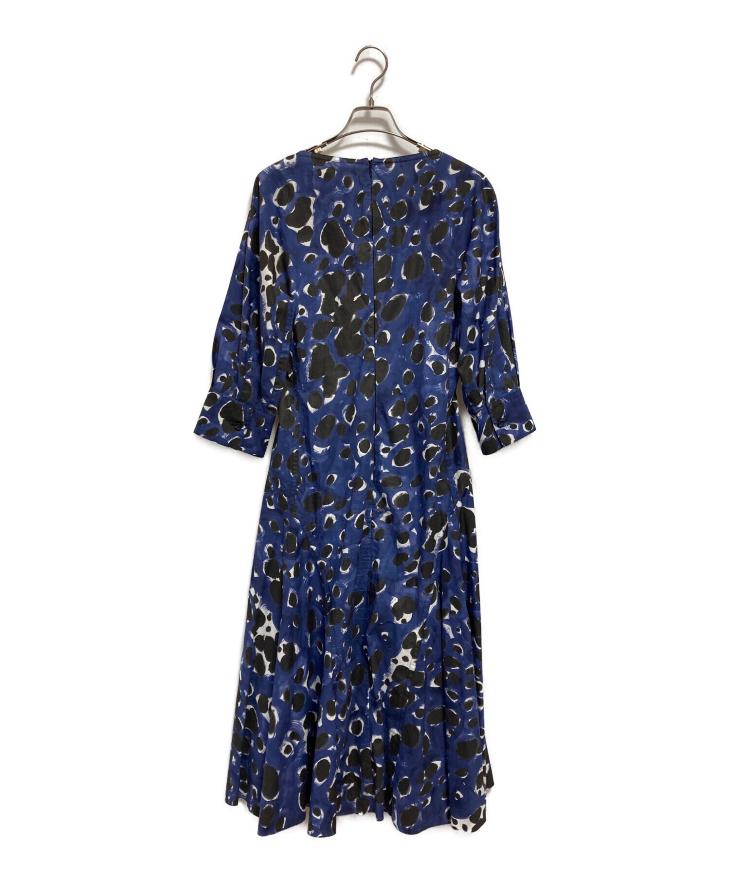 中古・古着通販】MARNI (マルニ) 総柄ワンピース ネイビー サイズ:M(38
