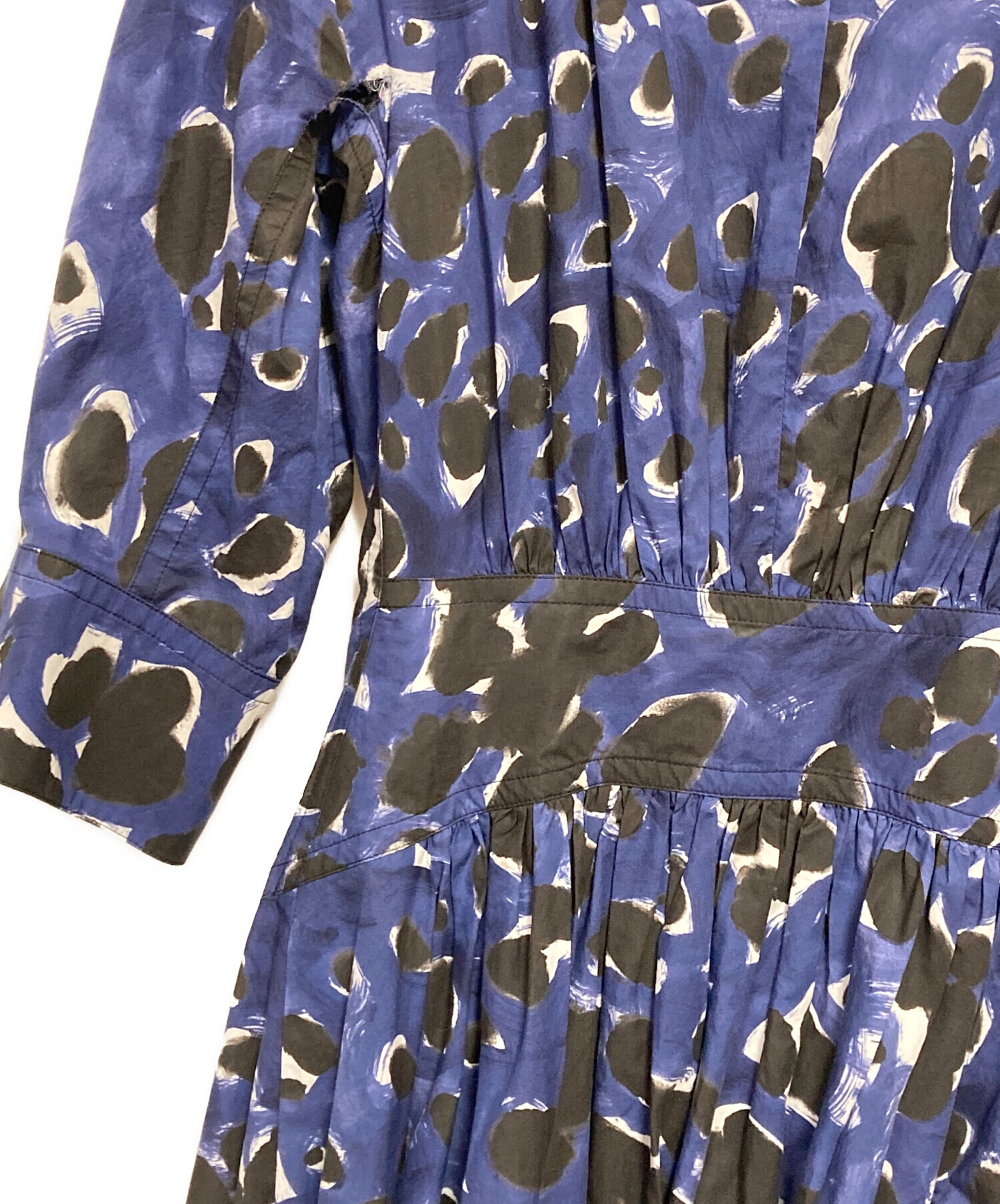 中古・古着通販】MARNI (マルニ) 総柄ワンピース ネイビー サイズ:M(38