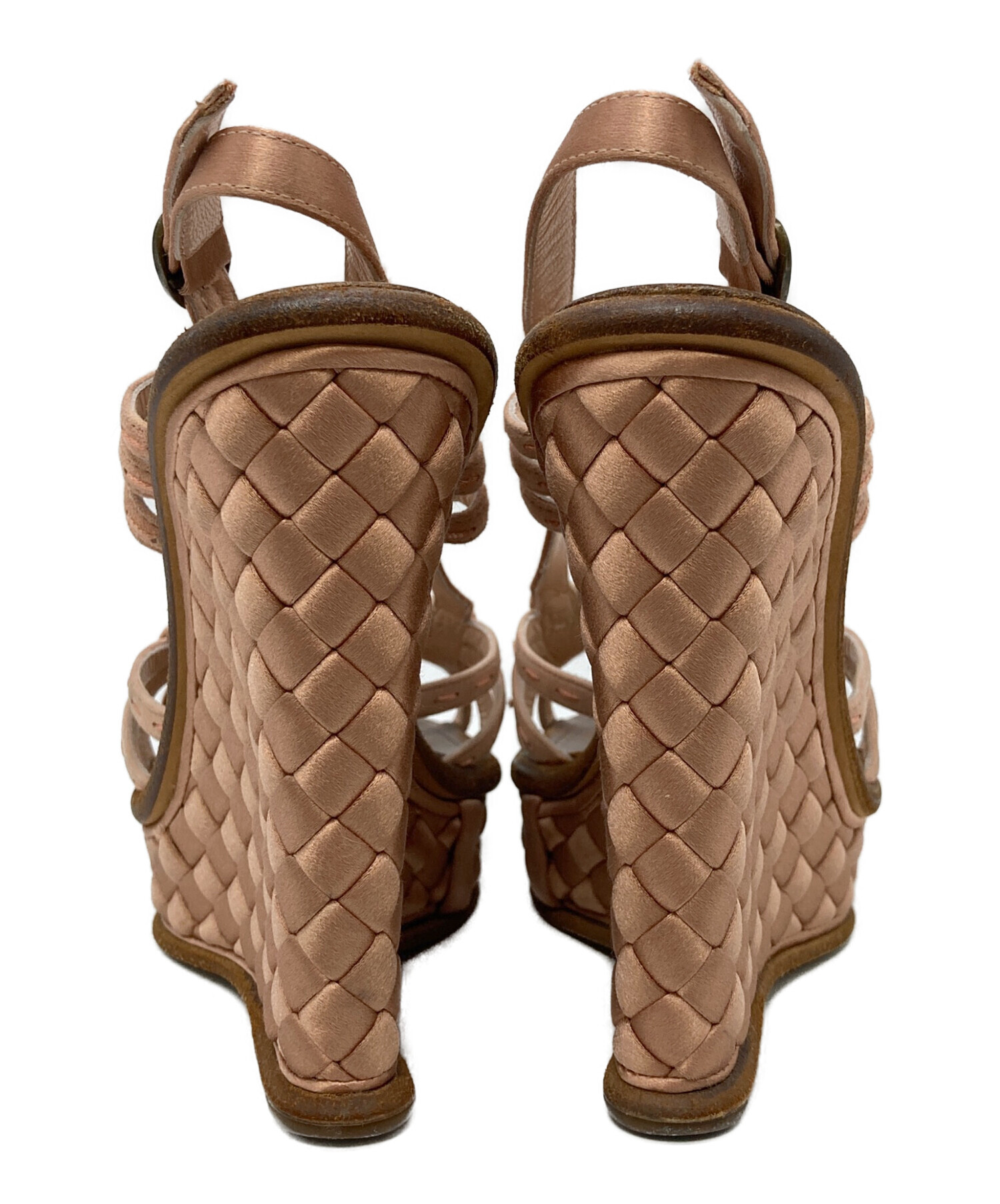 BOTTEGA VENETA イントレチャート サンダル ベージュ 中古・古着通販】BOTTEGA VENETA (ボッテガベネタ) イントレチャート