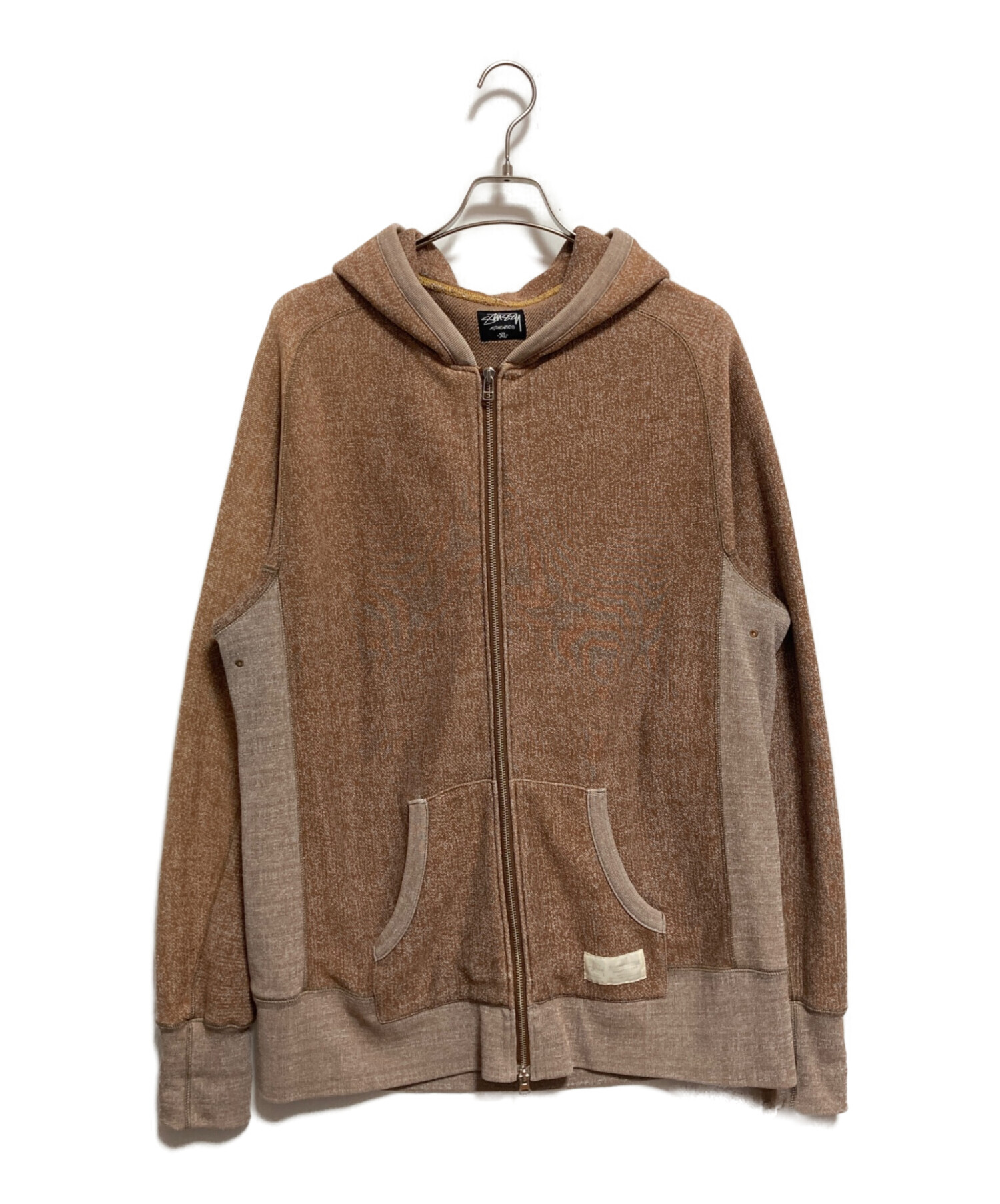 OLD STUSSY ブラウン フルジップフーディ Lサイズ 中古・古着通販】stussy (ステューシー) 00'sジップパーカー ブラウン