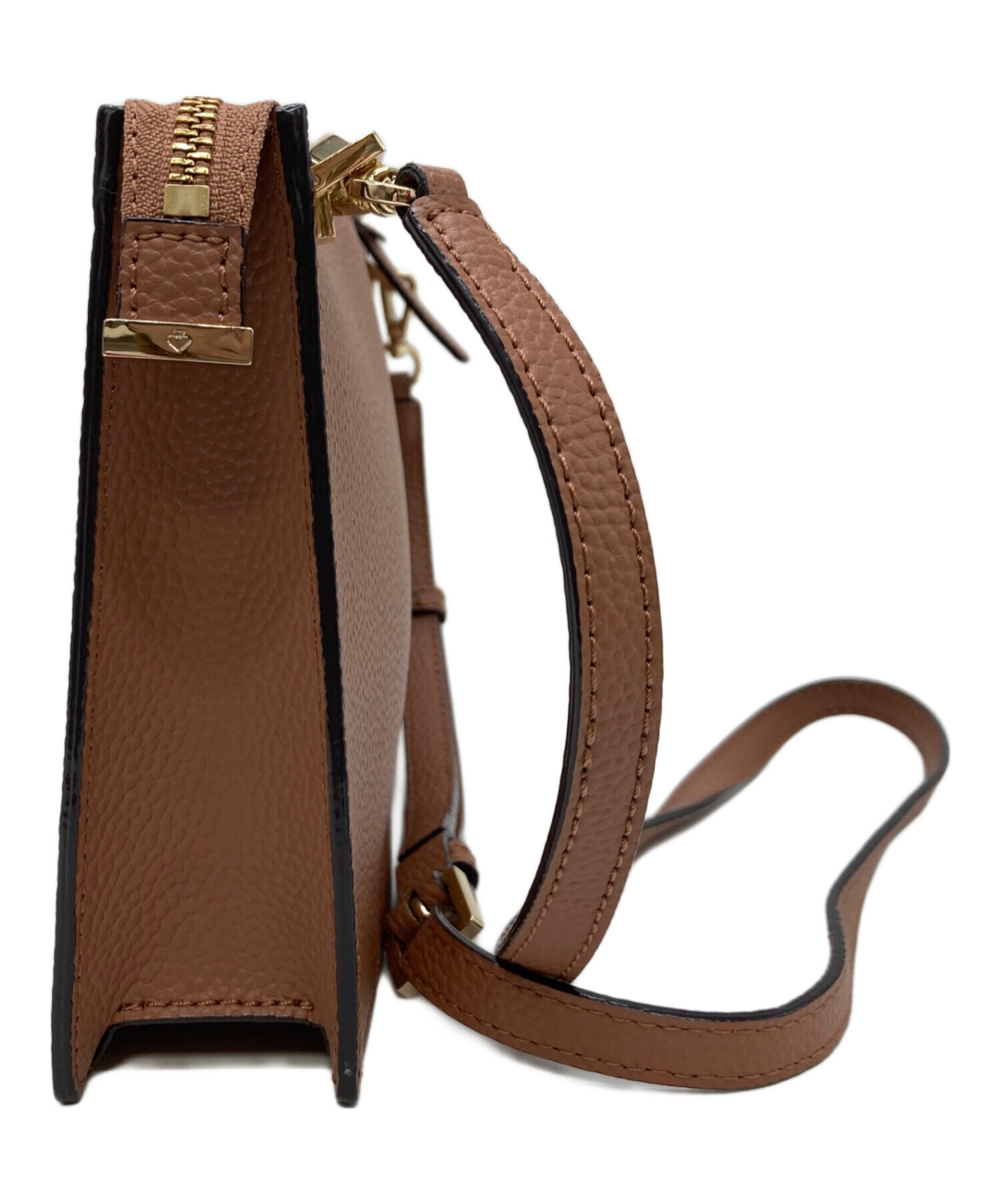 新品同様 ケイトスペード レザー ショルダーバッグ ブラウン レザー 中古・古着通販】Kate Spade (ケイトスペード) ショルダーバッグ