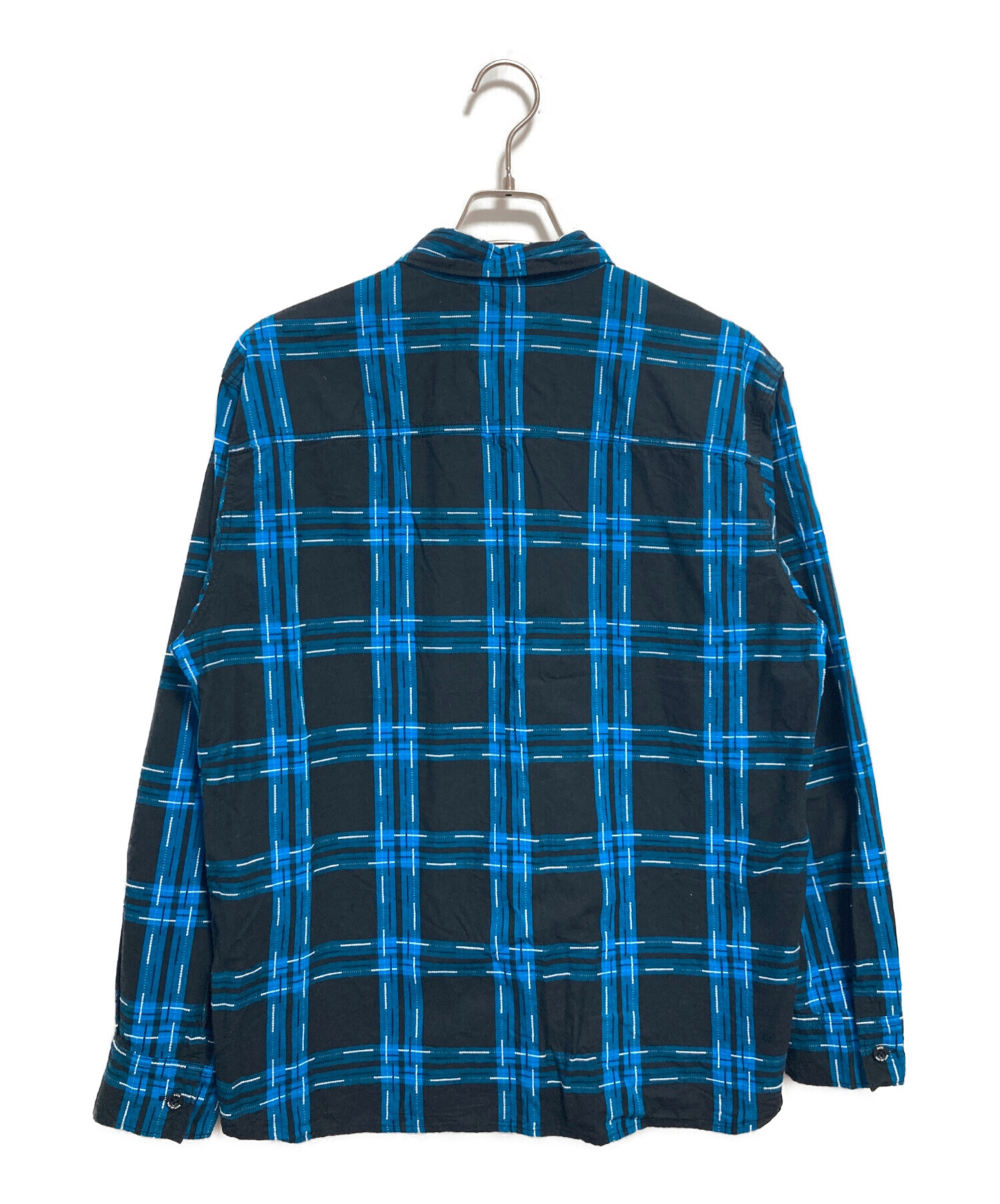 中古・古着通販】RATS (ラッツ) DOT CHECK SHIRT ブルー×ブラック