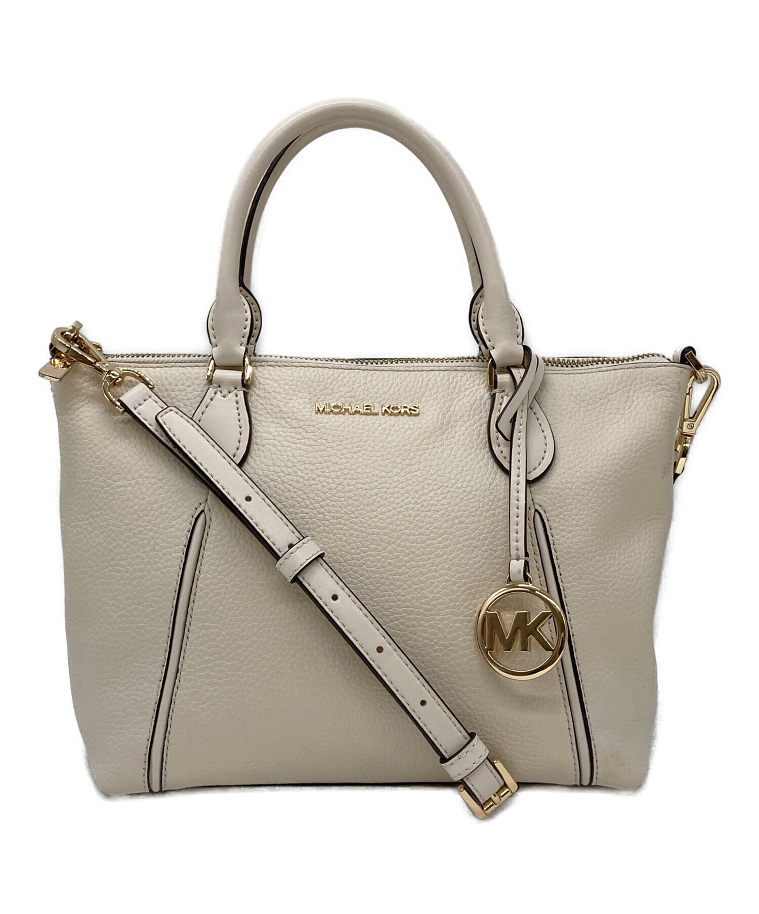 MICHAEL KORS マイケルコース　MK柄　2wayバッグ 中古・古着通販】MICHAEL KORS (マイケルコース) 2WAYバッグ ホワイト