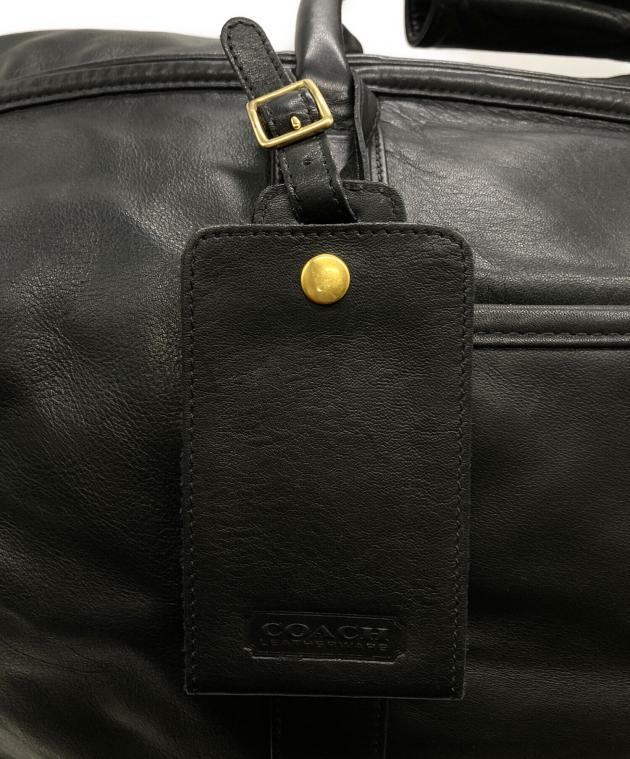中古・古着通販】COACH (コーチ) レザーボストンバッグ ブラック