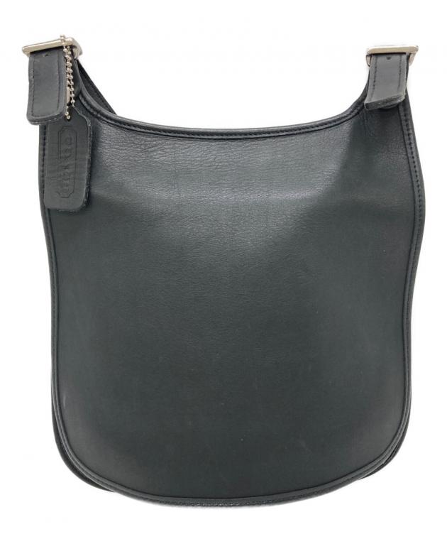 【美品/希少】COACH レザー フラップ ショルダーバッグ 黒 中古・古着通販】COACH (コーチ) フラップショルダーバッグ ブラック
