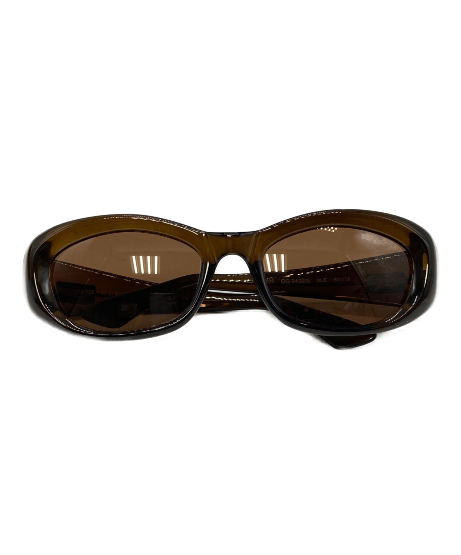 中古・古着通販】GUCCI (グッチ) サイドロゴサングラス ブラウン