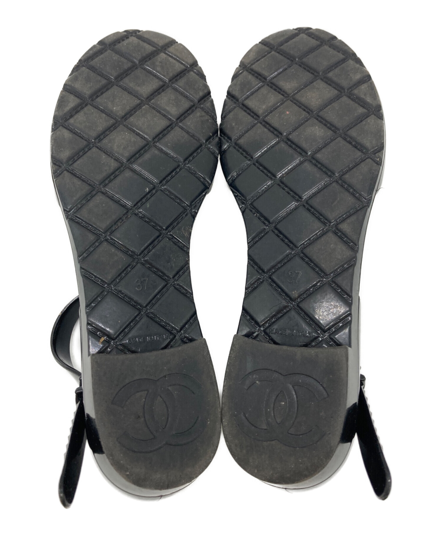 中古・古着通販】CHANEL (シャネル) カメリアモチーフラバーサンダル
