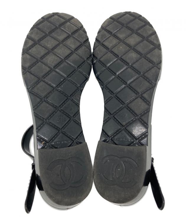 中古・古着通販】CHANEL (シャネル) カメリアモチーフラバーサンダル