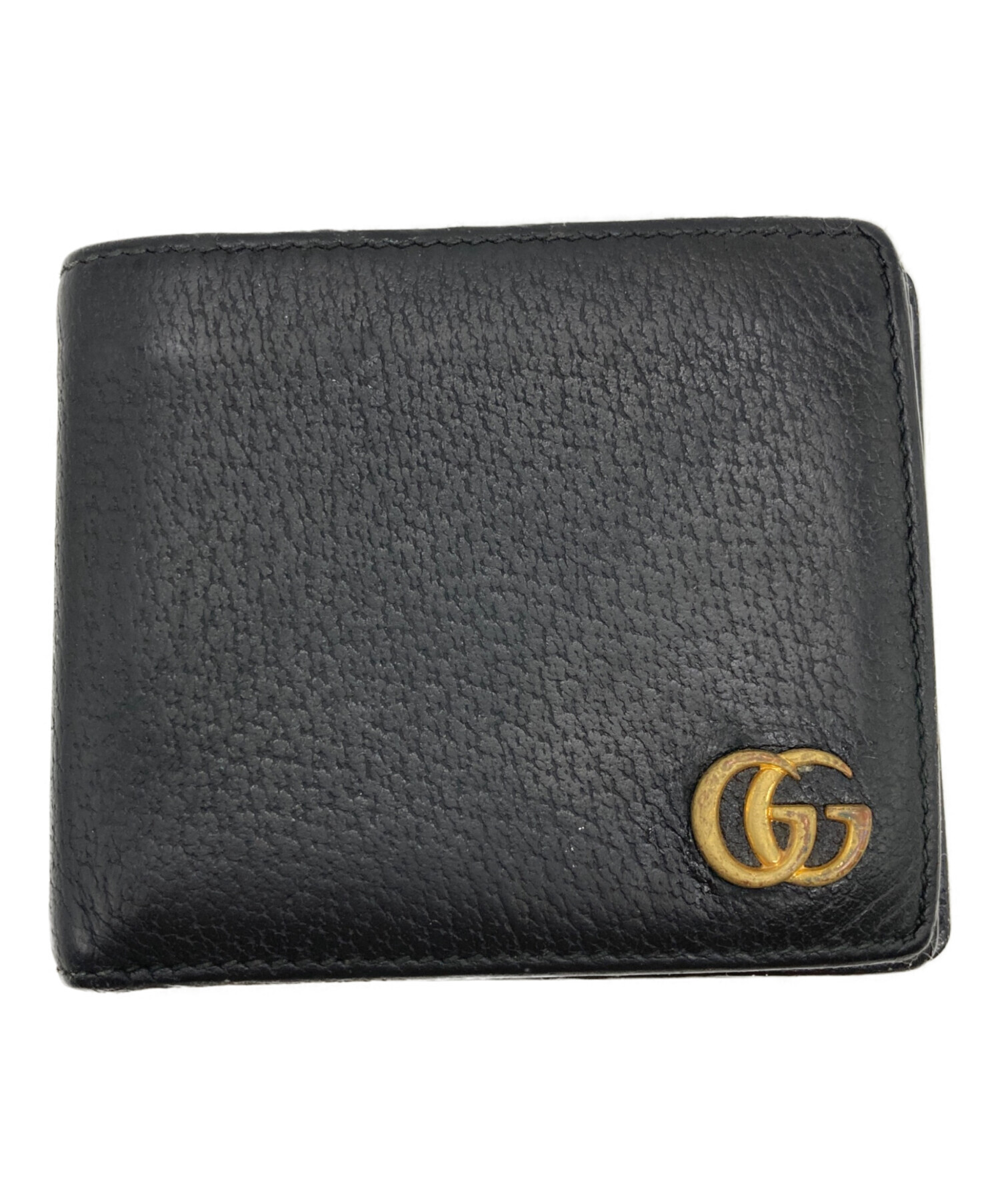 中古・古着通販】GUCCI (グッチ) 2つ折り財布 ブラック｜ブランド
