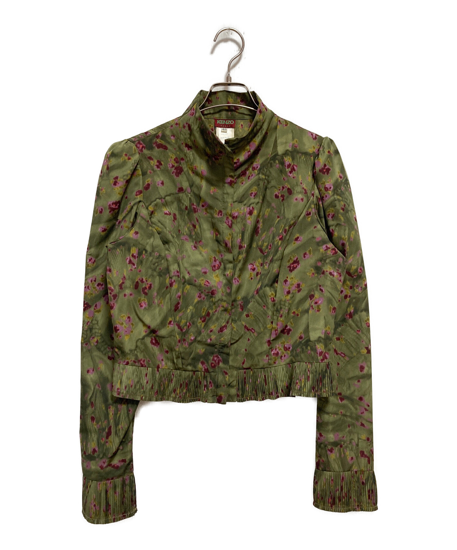 KENZO ケンゾー ブルゾン（その他） L 茶 【古着】【中古】【送料無料】 中古・古着通販】KENZO (ケンゾー) 花柄ブルゾン グリーン サイズ:42
