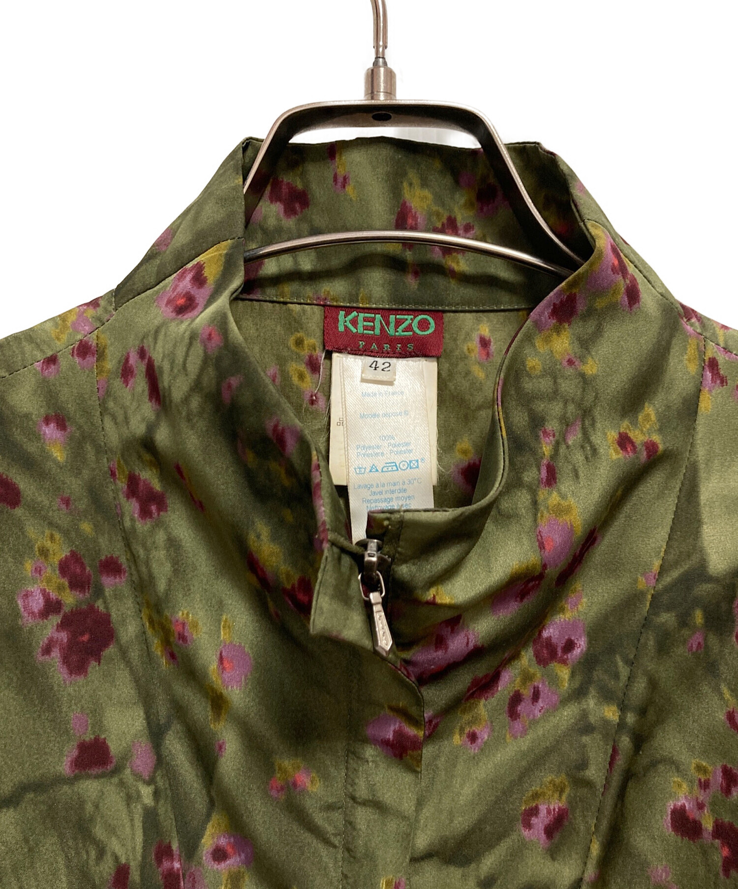 中古・古着通販】KENZO (ケンゾー) 花柄ブルゾン グリーン サイズ:42