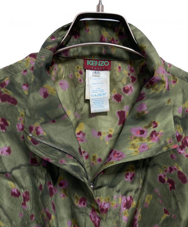 中古・古着通販】KENZO (ケンゾー) 花柄ブルゾン グリーン サイズ:42