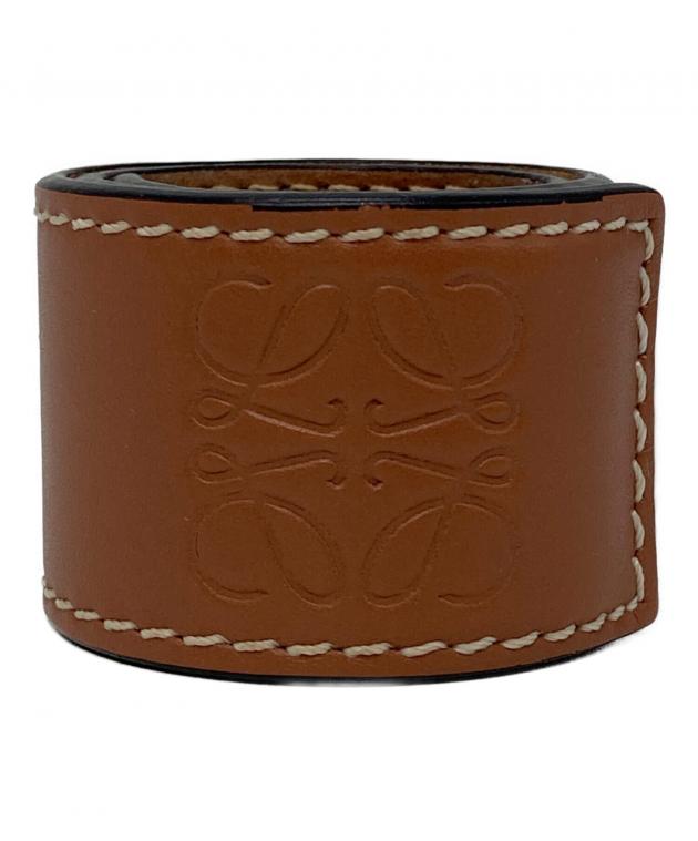 ✨美品✨ LOEWE スラップ・ブレスレット アナグラム レザー ブラウン 中古・古着通販】LOEWE (ロエベ) アナグラムスラップブレスレット