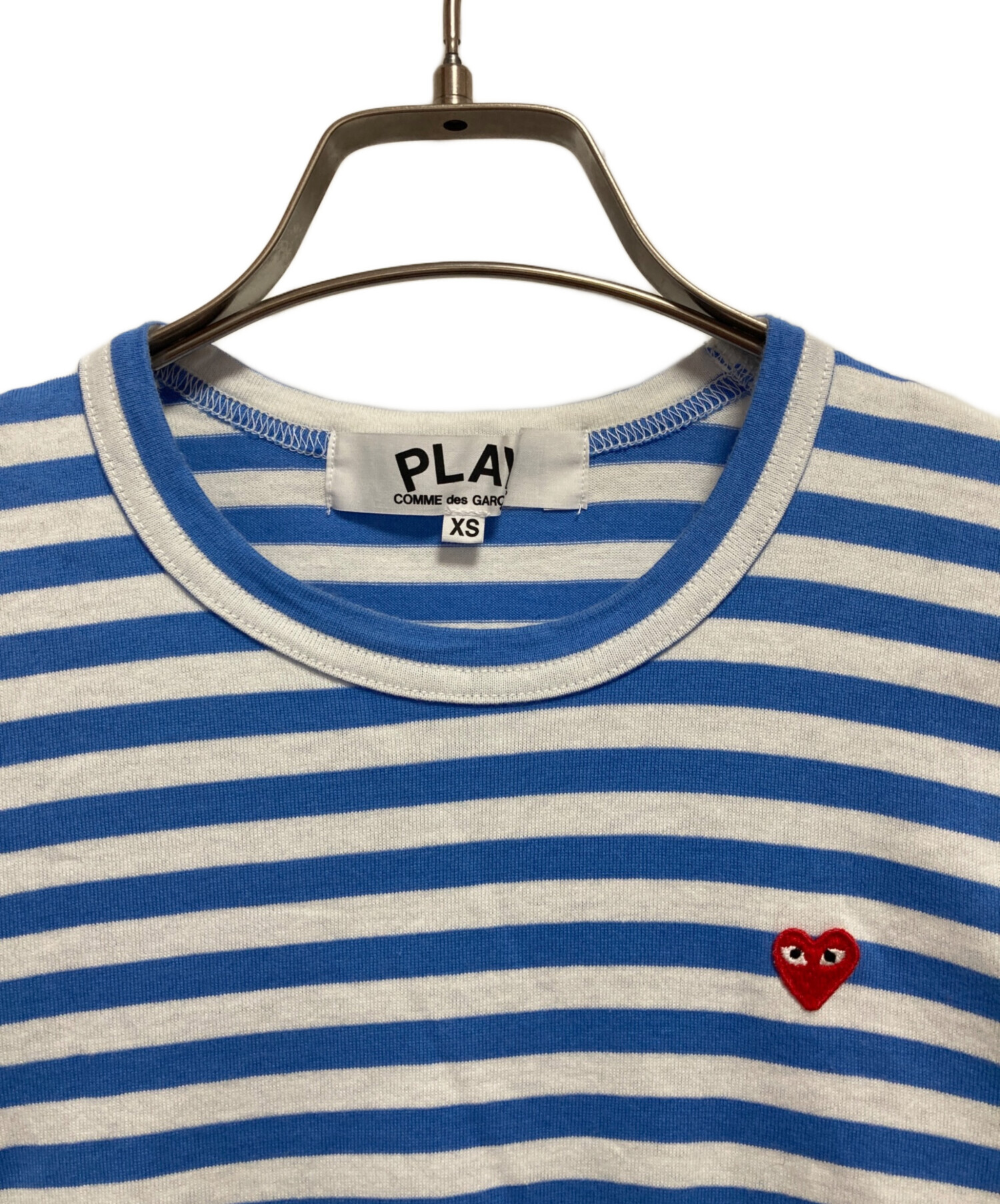 PLAY COMME des GARÇONS 水色　ボーダー 長袖Tシャツ　新品 中古・古着通販】PLAY COMME des GARCONS (プレイコムデギャルソン