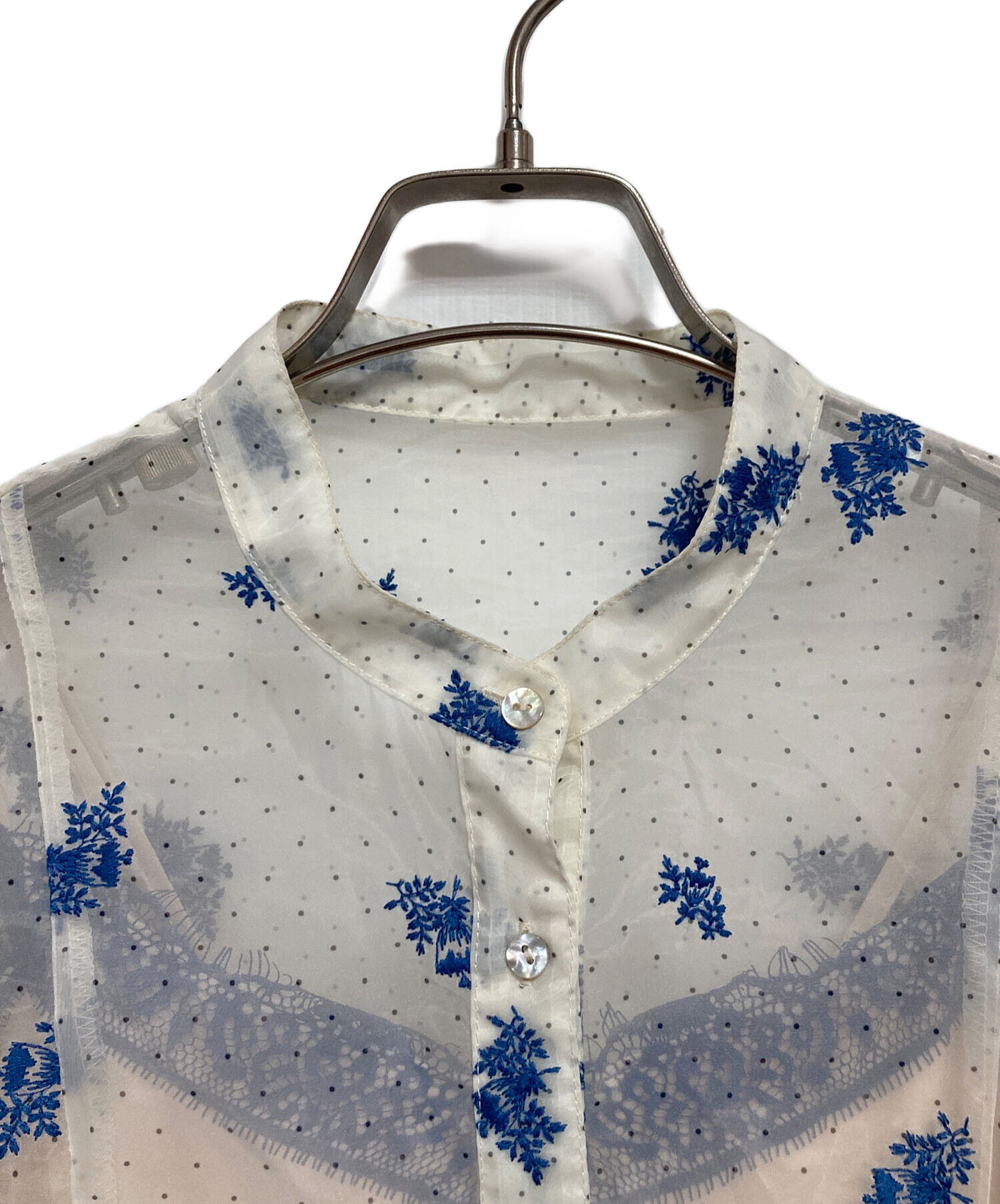 中古・古着通販】Ameri (アメリ) DOT FLOWER VEIL DRESS ホワイト