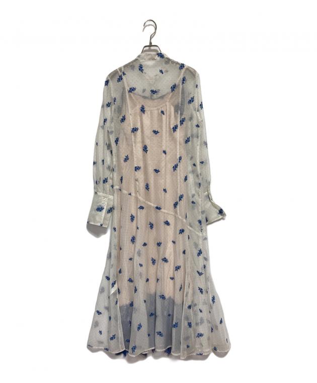 中古・古着通販】Ameri (アメリ) DOT FLOWER VEIL DRESS ホワイト